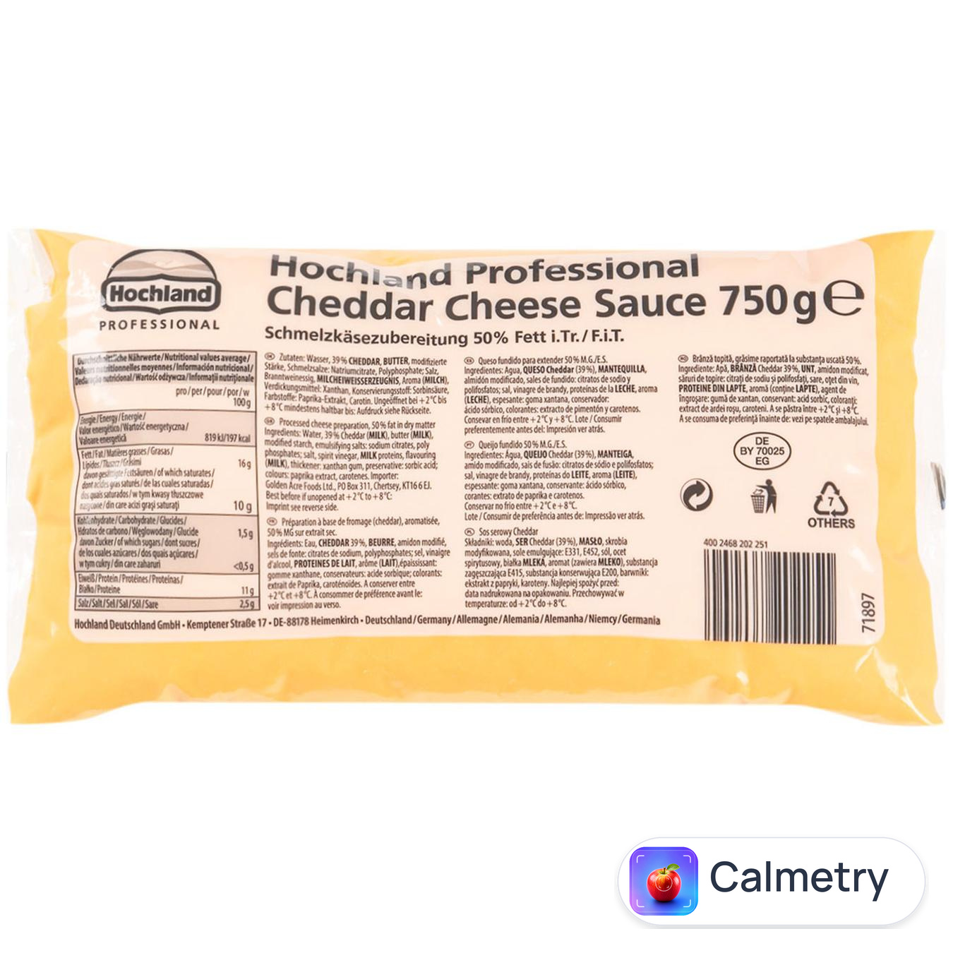 Соус Hochland Professional Чеддер сирний 750г