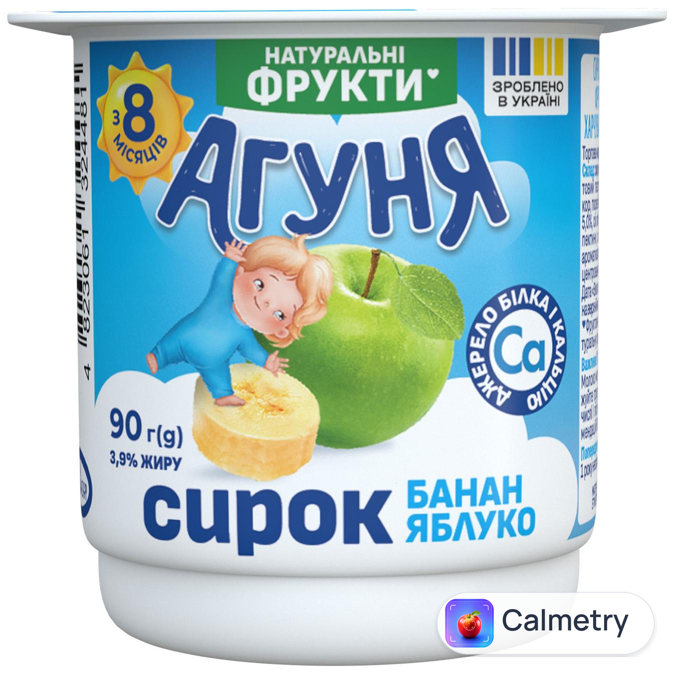 Сирок Агуня Банан-яблуко 3,9% 90г — фото продукту