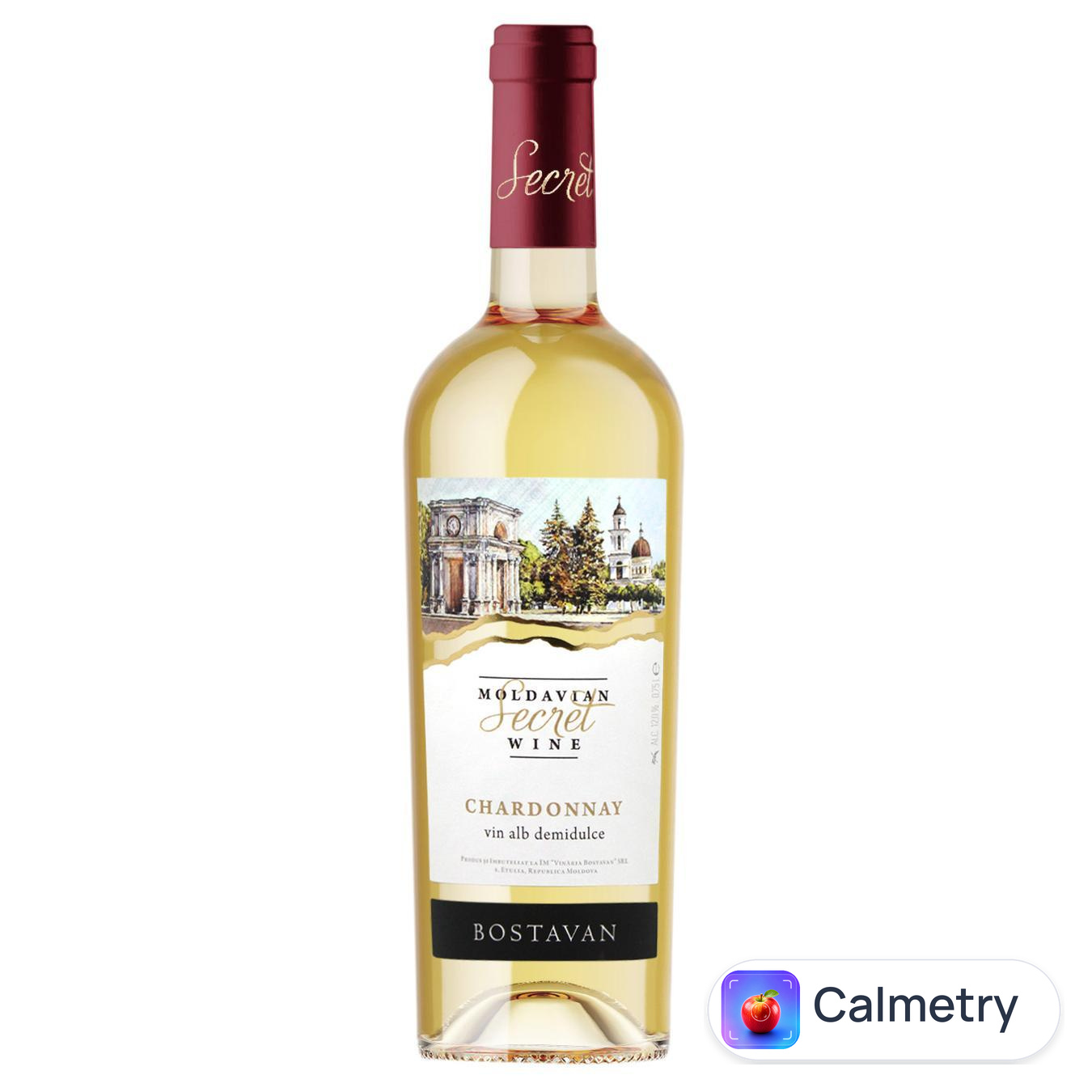 Вино Bostavan Chardonnay біле напівсолодке 12% 0,75л — фото продукту
