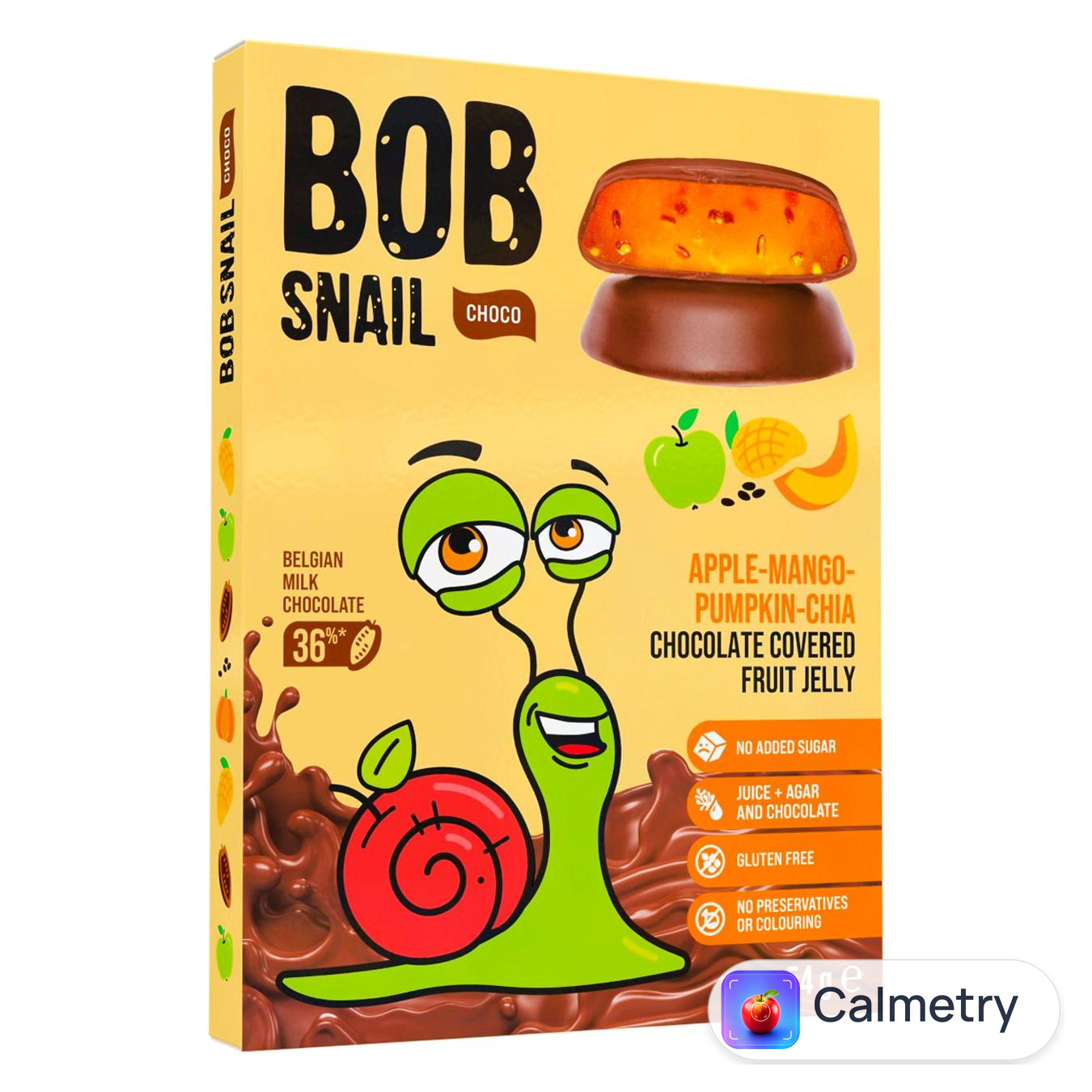Мармелад Bob Snail Яблуко-манго-гарбуз-чіа в молочному шоколаду без цукру 54г
