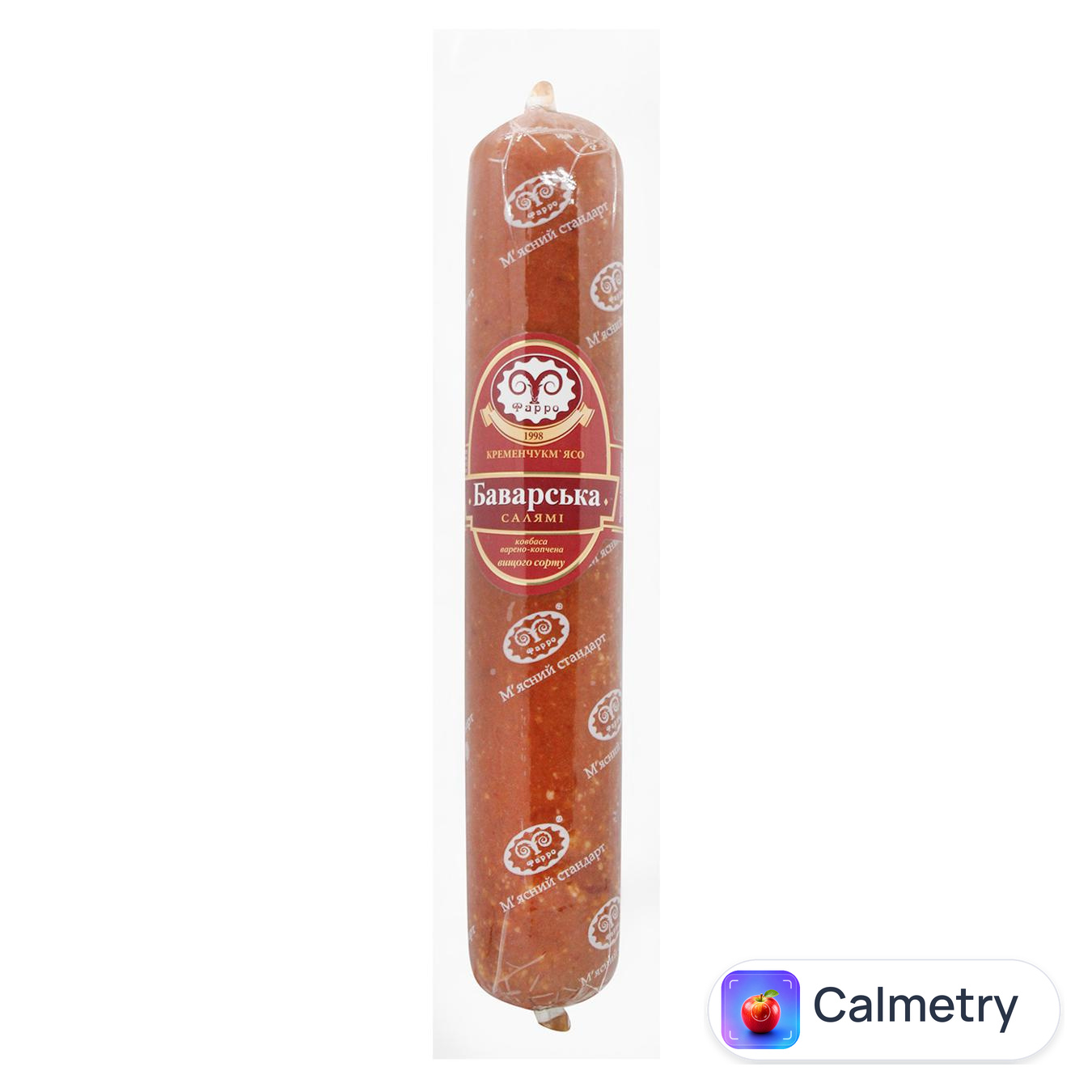 Ковбаса Фарро Салямі Баварська варено-копчена вищий сорт 480г — фото продукту