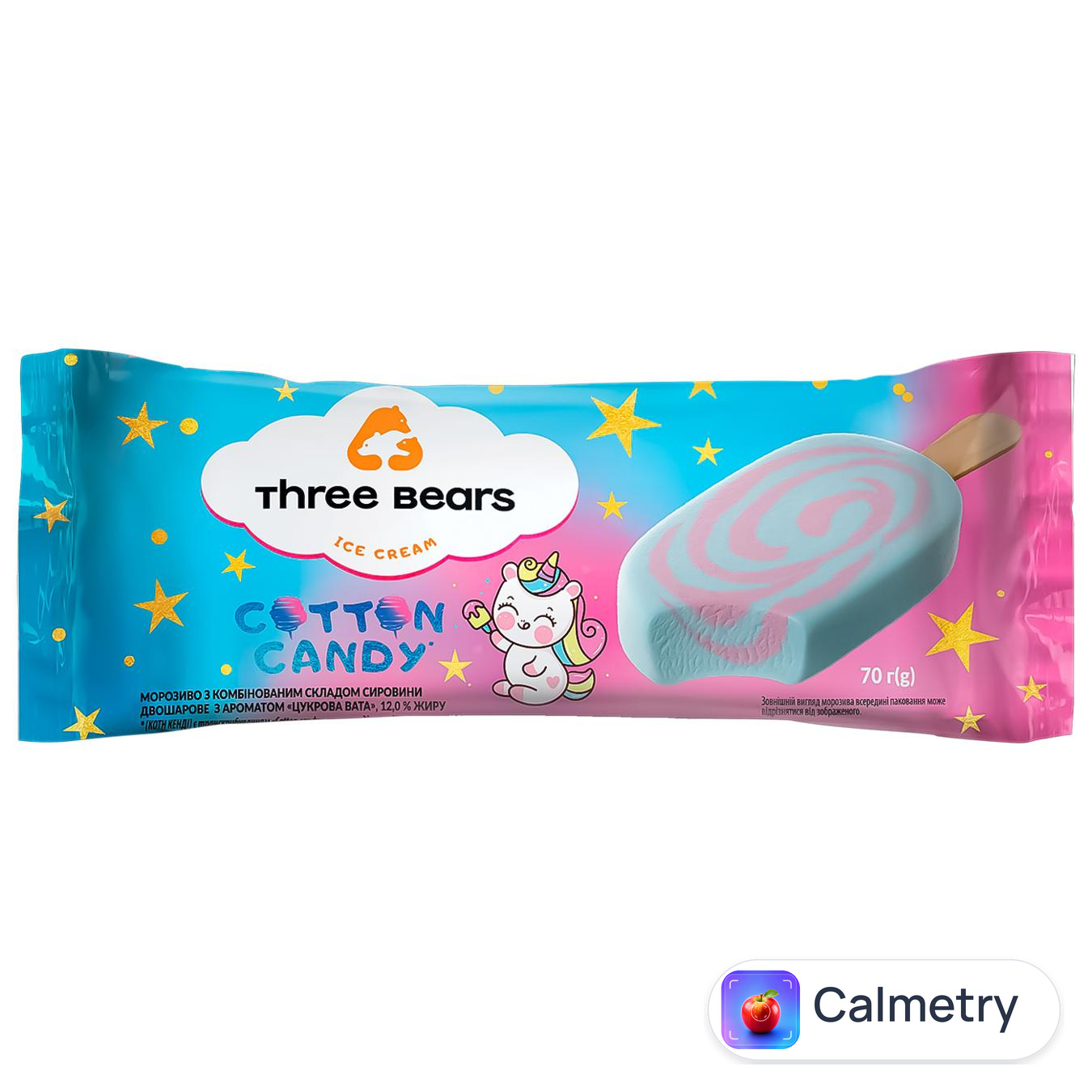 Морозиво Три Ведмеді Cotton Candy 70г