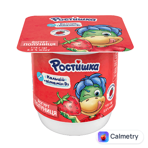 Йогурт Ростишка полуниця 2%, стакан, 115г