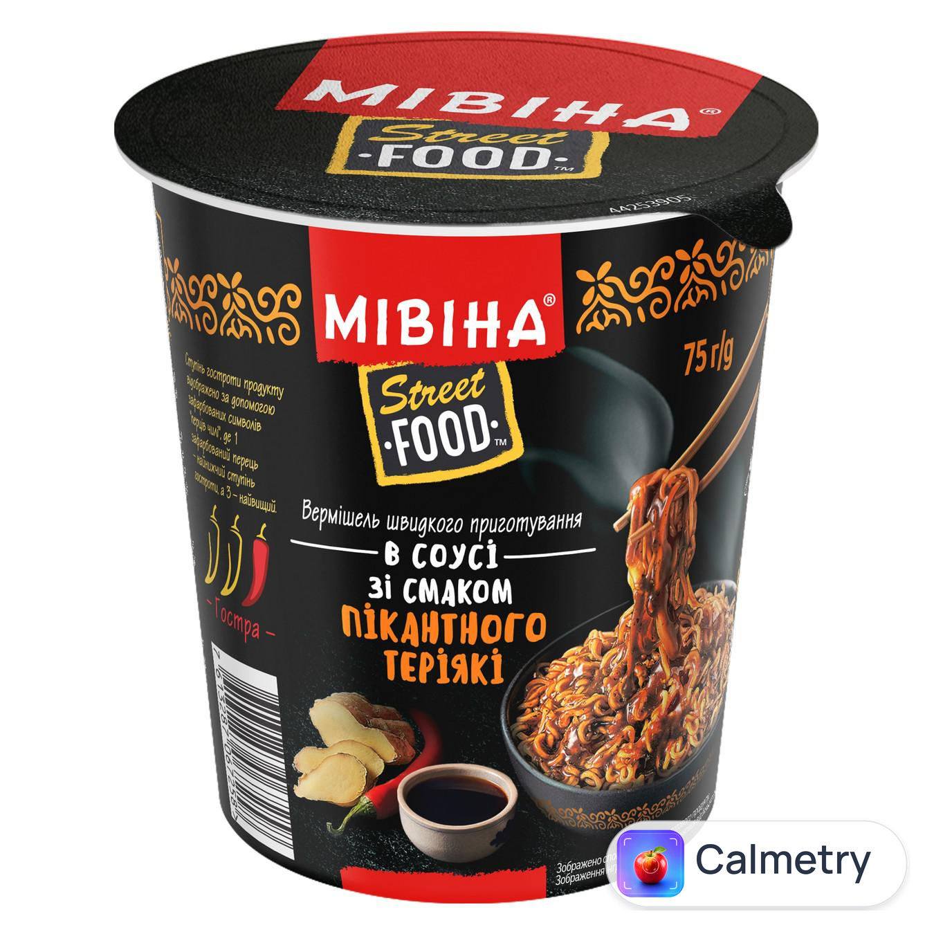 Вермішель МІВІНА® Street Food в соусі зі смаком пікантного теріякі гостра 75г