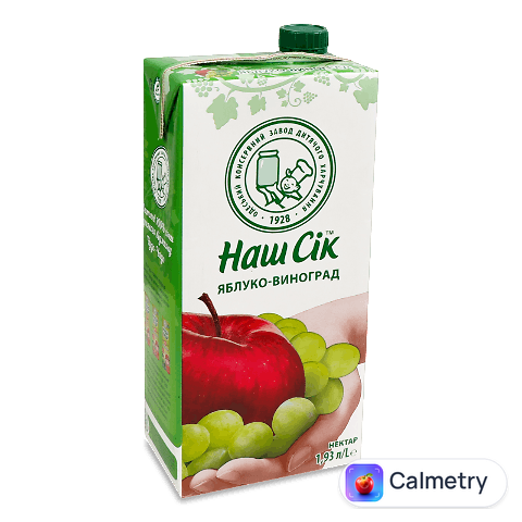Нектар «Наш Сік» яблучно-виноградний освітлений, 1,93л