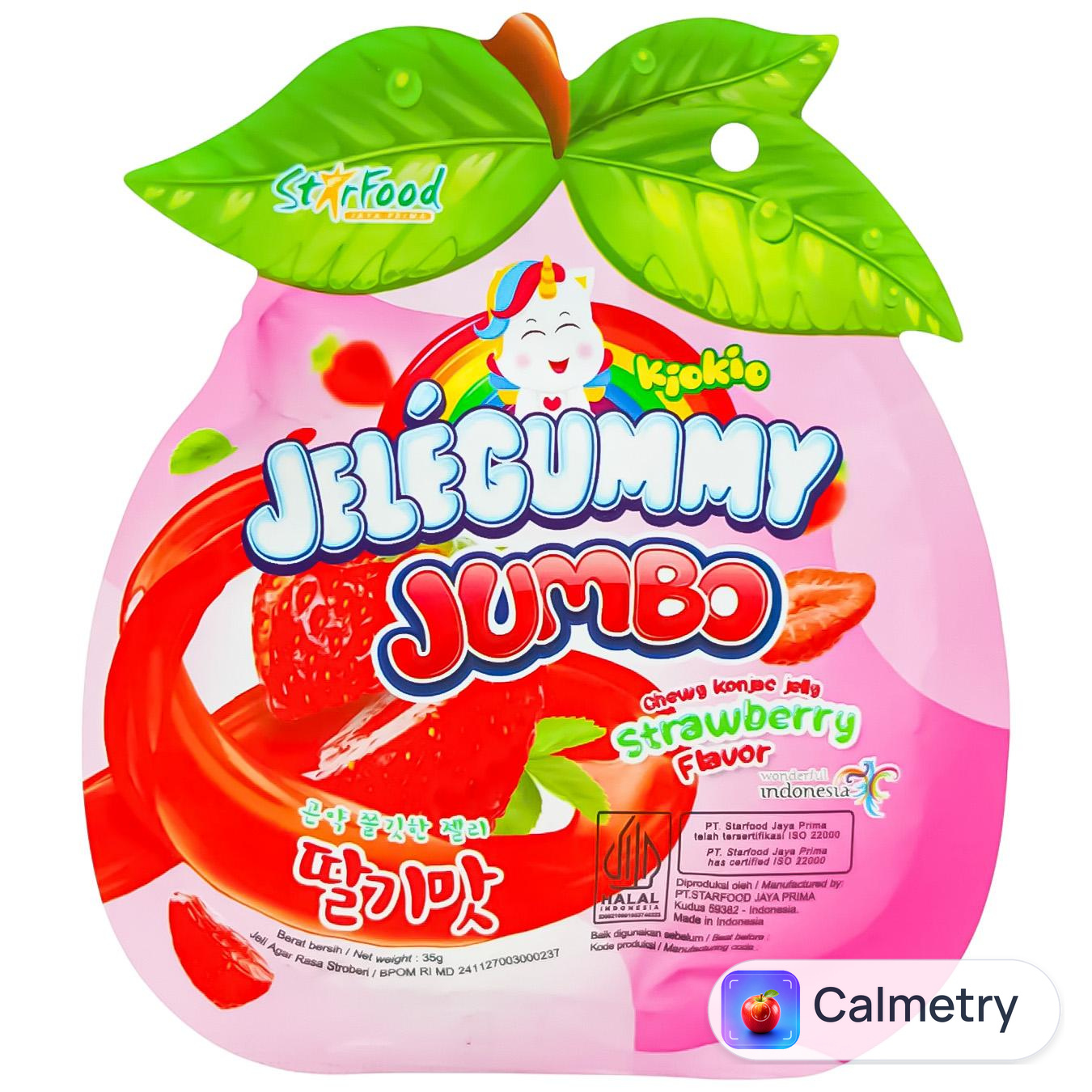 Цукерки Kiokio Jelegummy Jumbo Strawberry желейні 35г — фото продукту