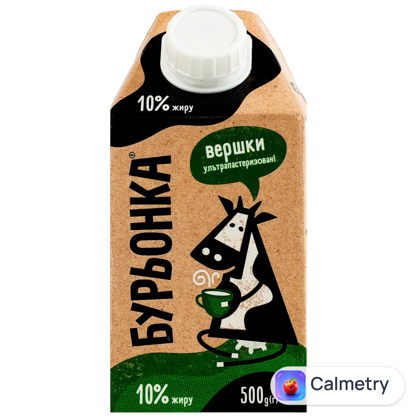 Вершки Бурьонка рідкі ультрапастеризовані 10% 500г — фото продукту