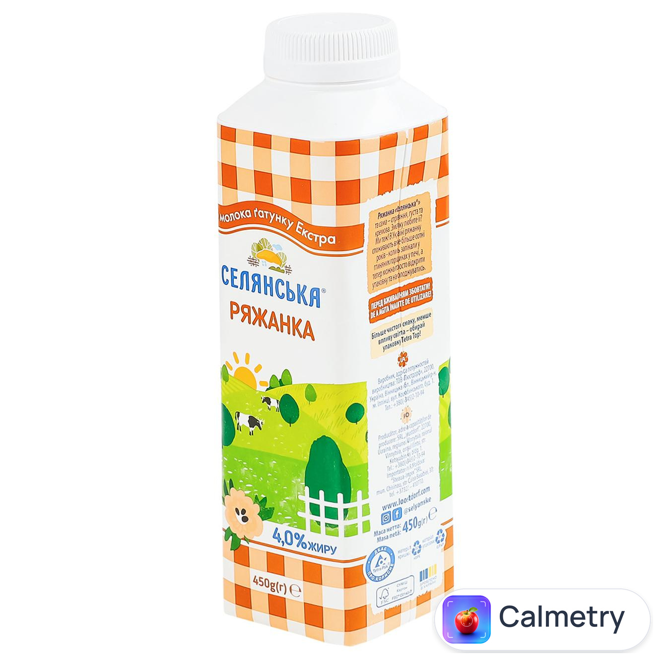 Ряжанка Селянська 4% 450г — фото продукту