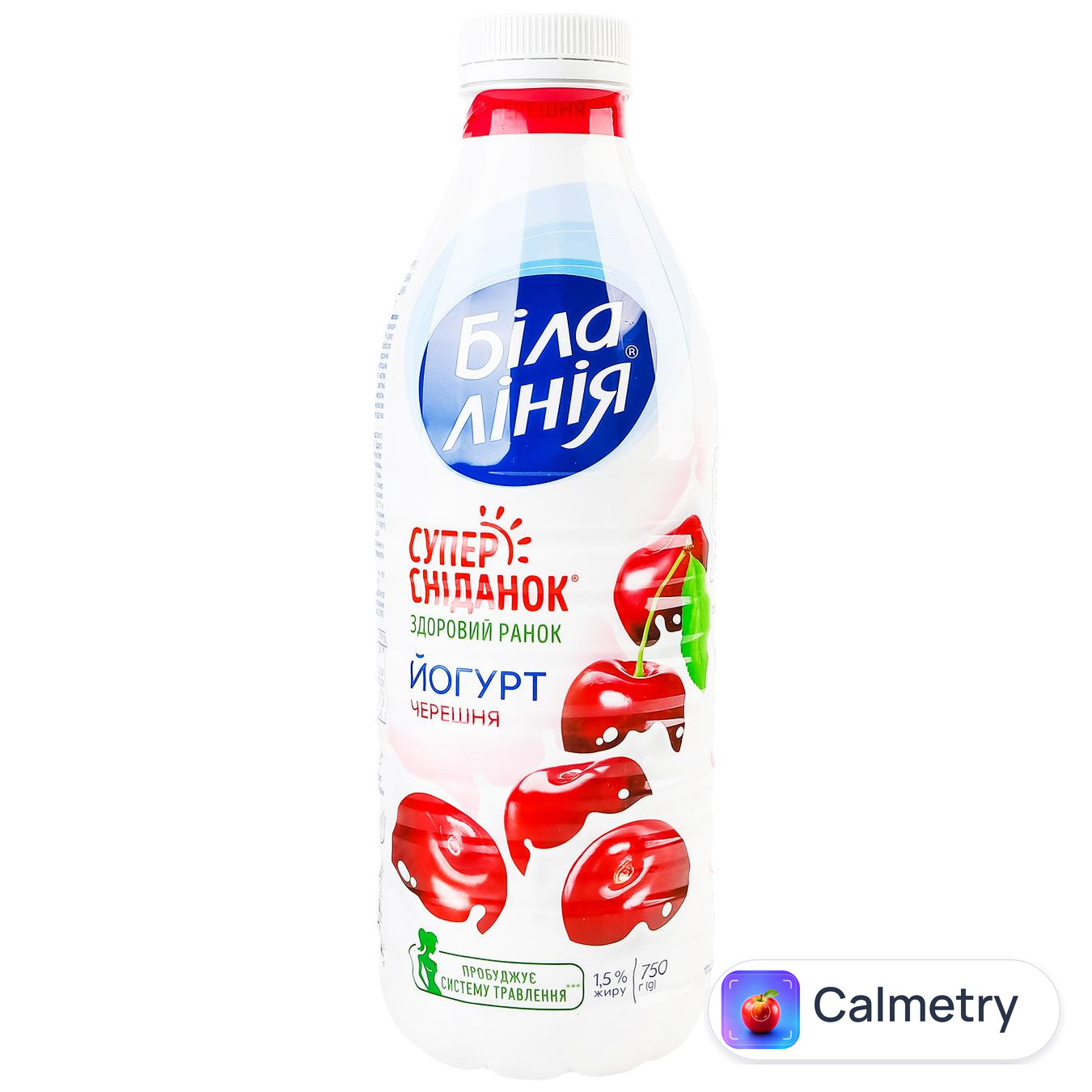 Йогурт Біла Лінія Черешня 1,5% 750г