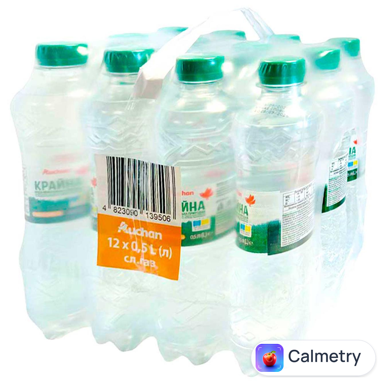 Вода мінеральна Auchan Крайна слабогазована 0,5л х 12шт