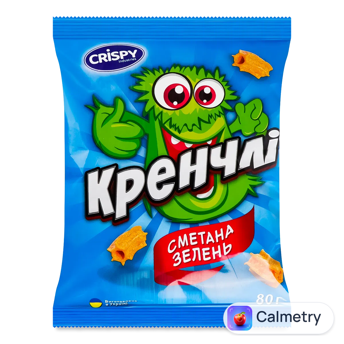 Снеки Кренчлі пшеничні зі смаком сметани та зелені 80г