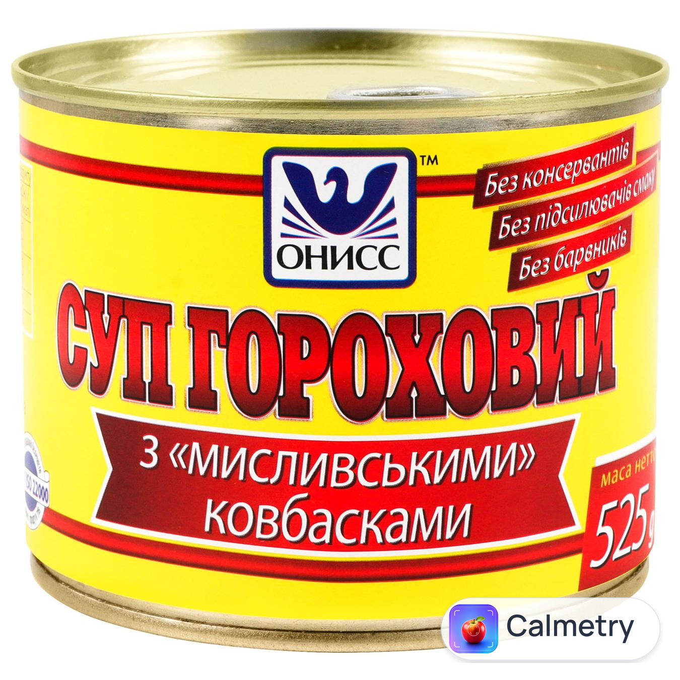 Суп Онисс Гороховий з мисливськими ковбасками 525г — фото продукту