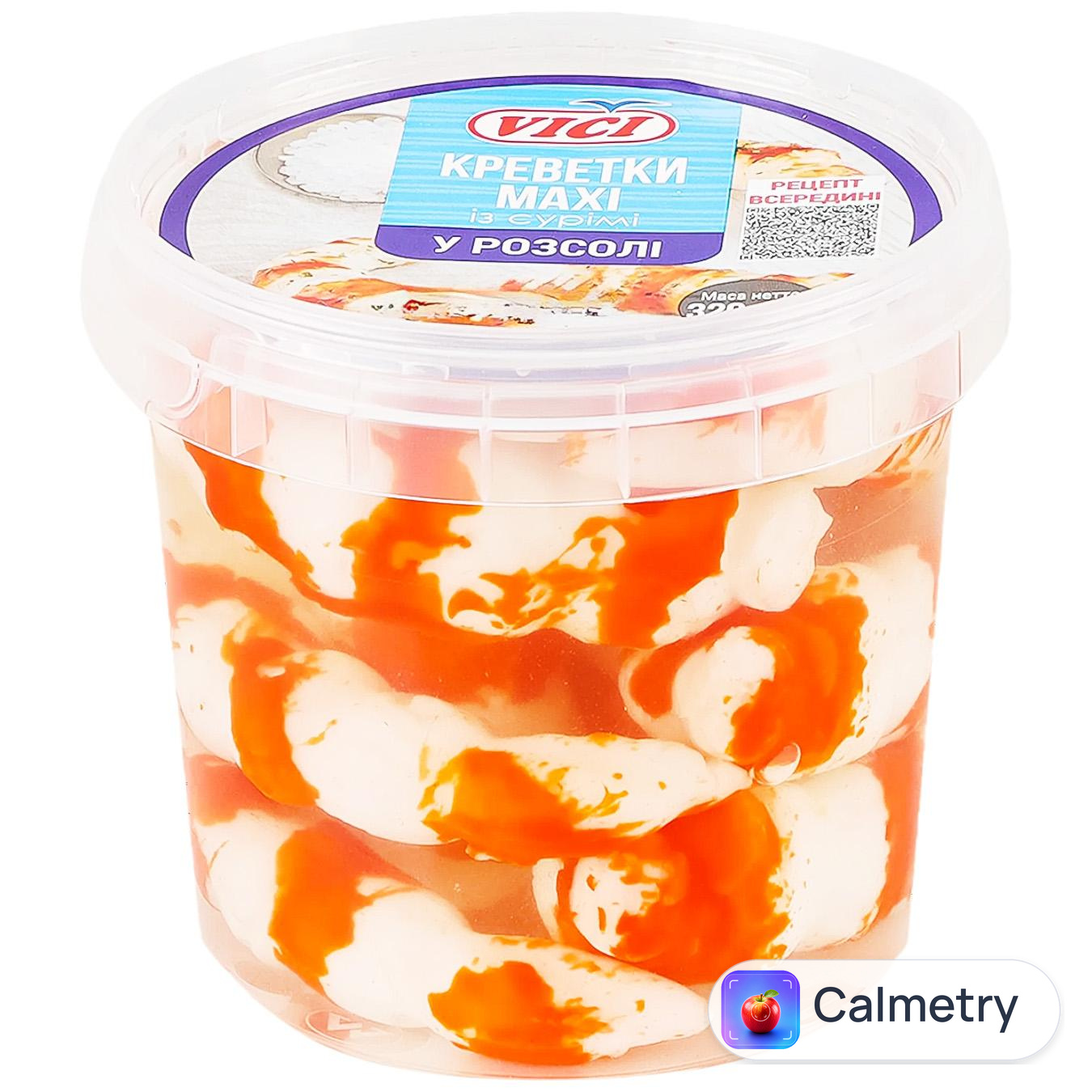 Креветки Vici Maxi із сурімі у розсолі охолоджені 320г — фото продукту
