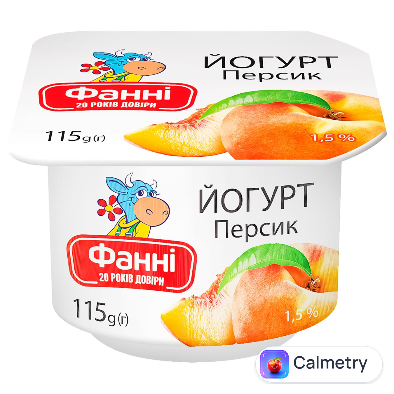 Йогурт Фанні Персик 1,5% 115г — фото продукту