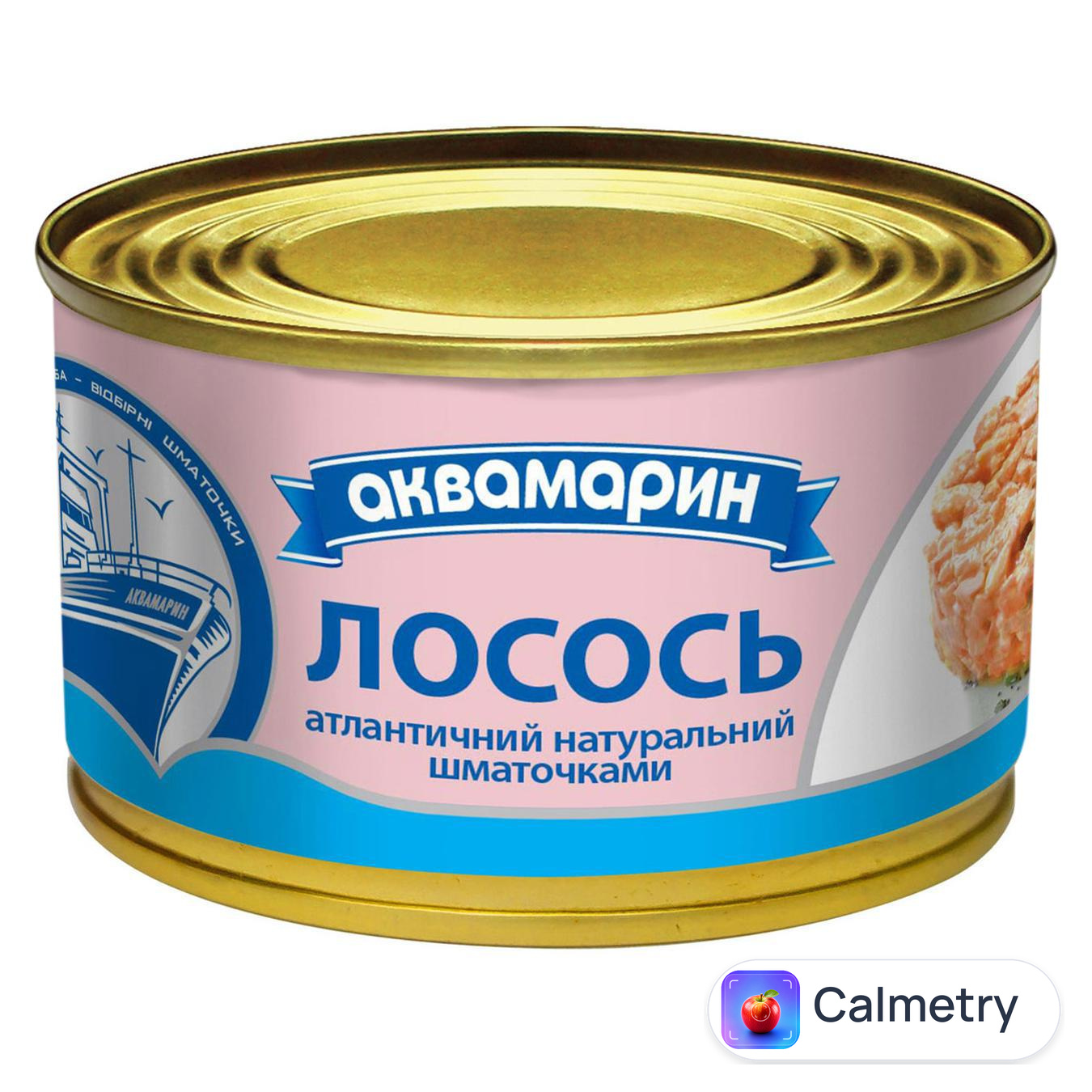 Лосось Аквамарин атлантичний натуральний шматочками 230г — фото продукту