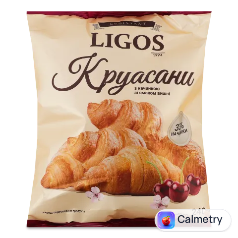 Круасани Ligos з начинкою зі смаком вишні