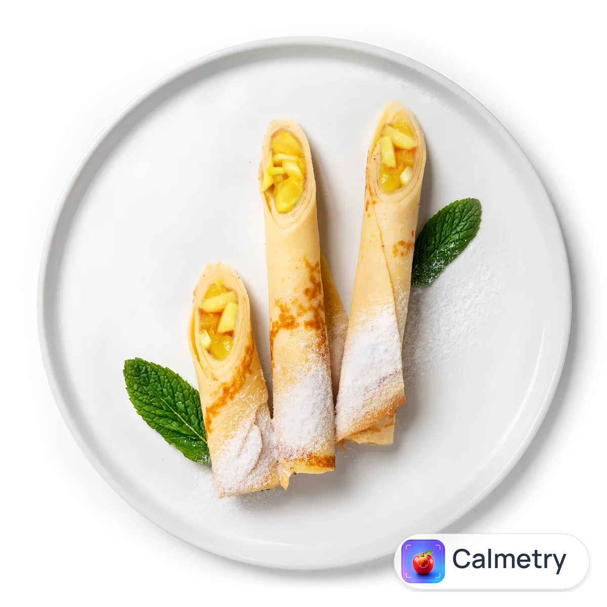 Млинці на молоці з персиками