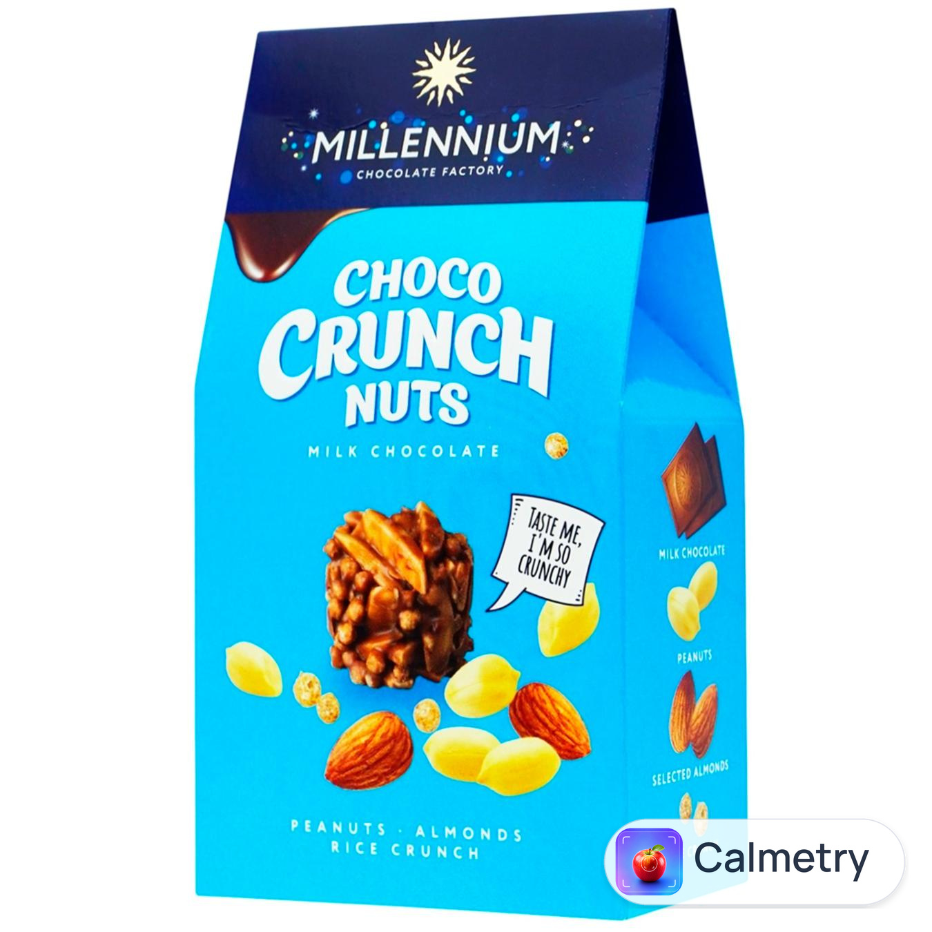 Цукерки Millennium Choco Crunch Nuts з арахісом мигдалем та рисовими кульками в молочному шоколаді 100г