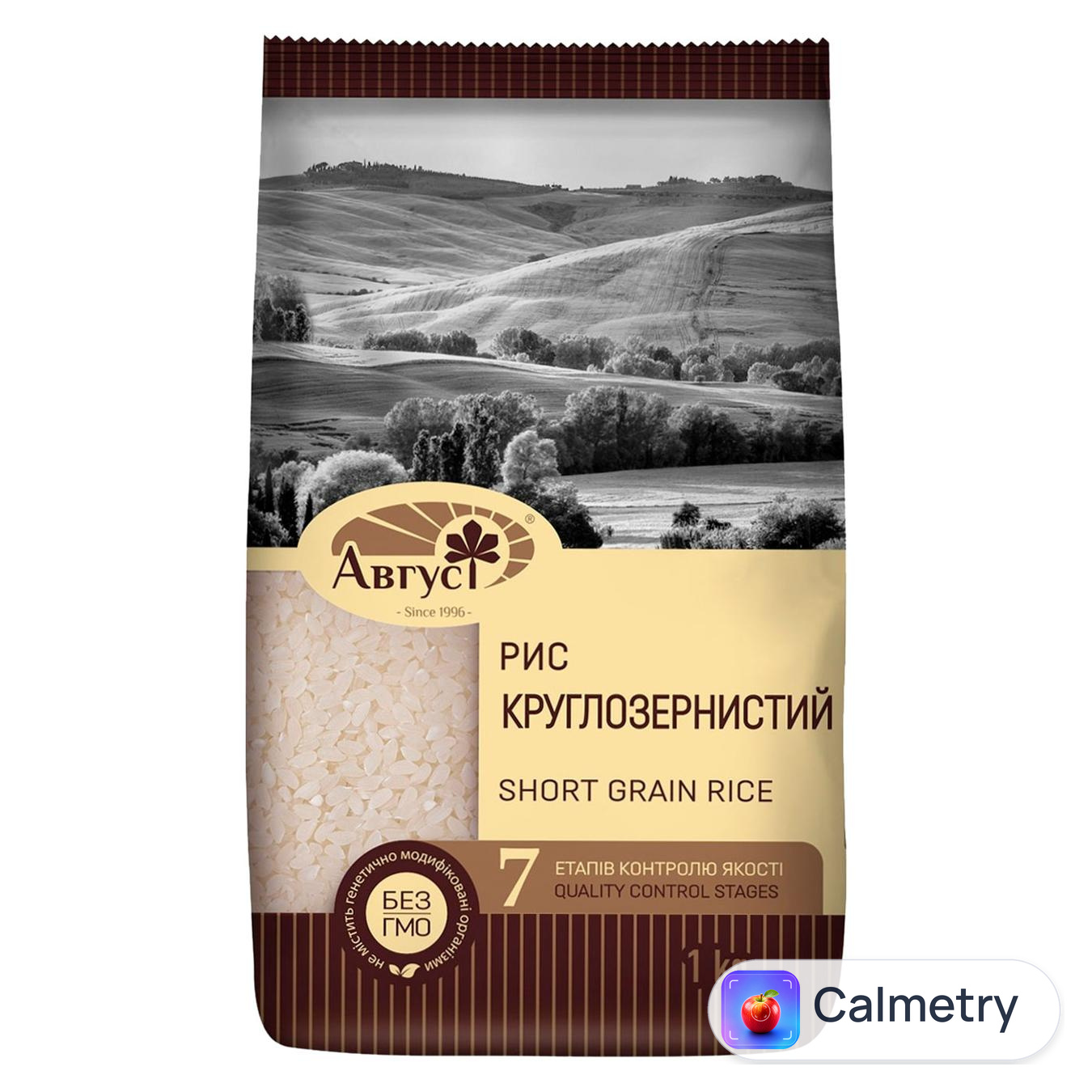 Рис Август круглозернистий шліфований 1кг