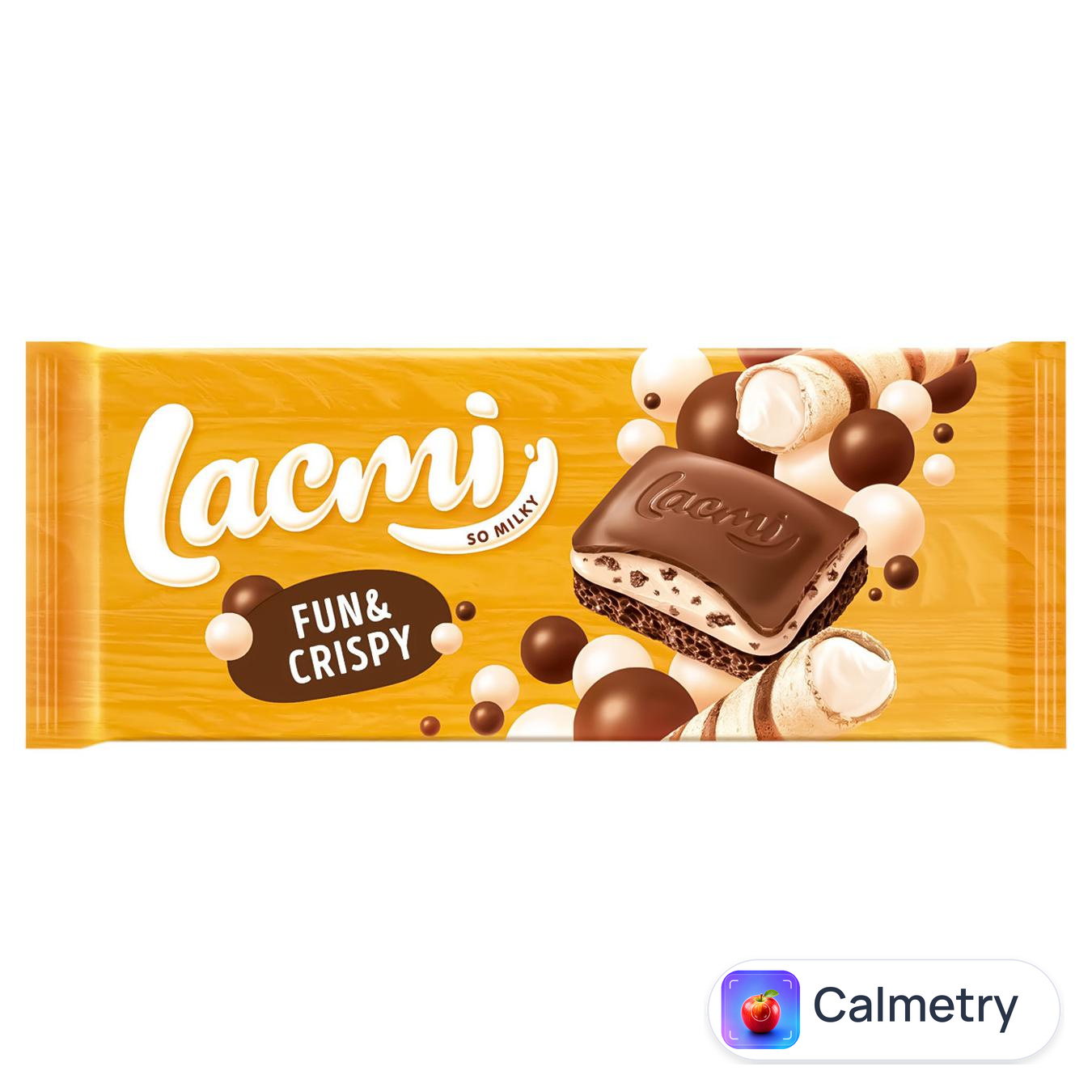 Шоколад молочний Roshen Lacmi Bubble пористий з молочною начинкою з кріспі 85г — фото продукту