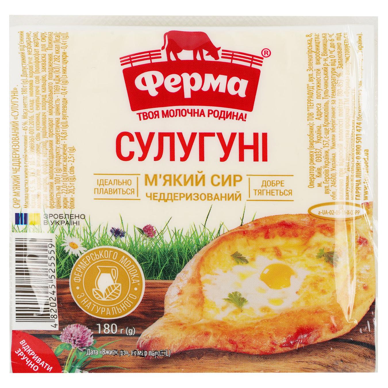 Сир Ферма Сулугуні 45% 180г — фото продукту
