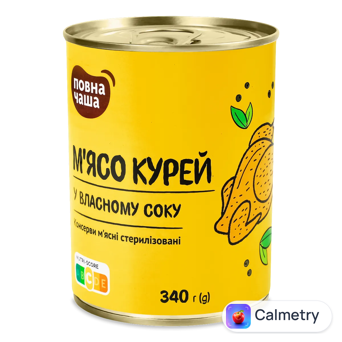 М'ясо курей «Повна Чаша»® у власному соку 340г