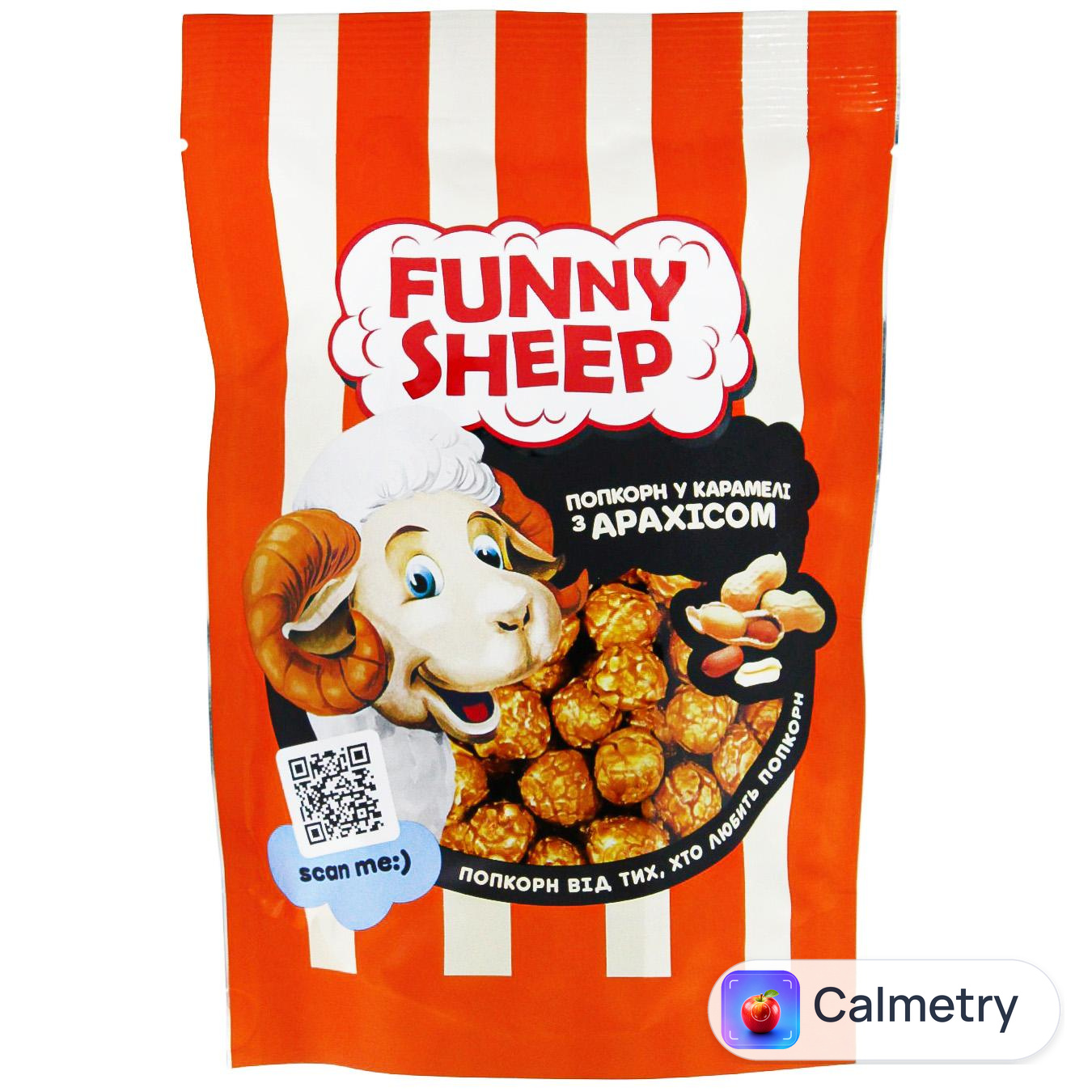 Попкорн Funny Sheep у карамелі з арахісом та арахісовим маслом 90г