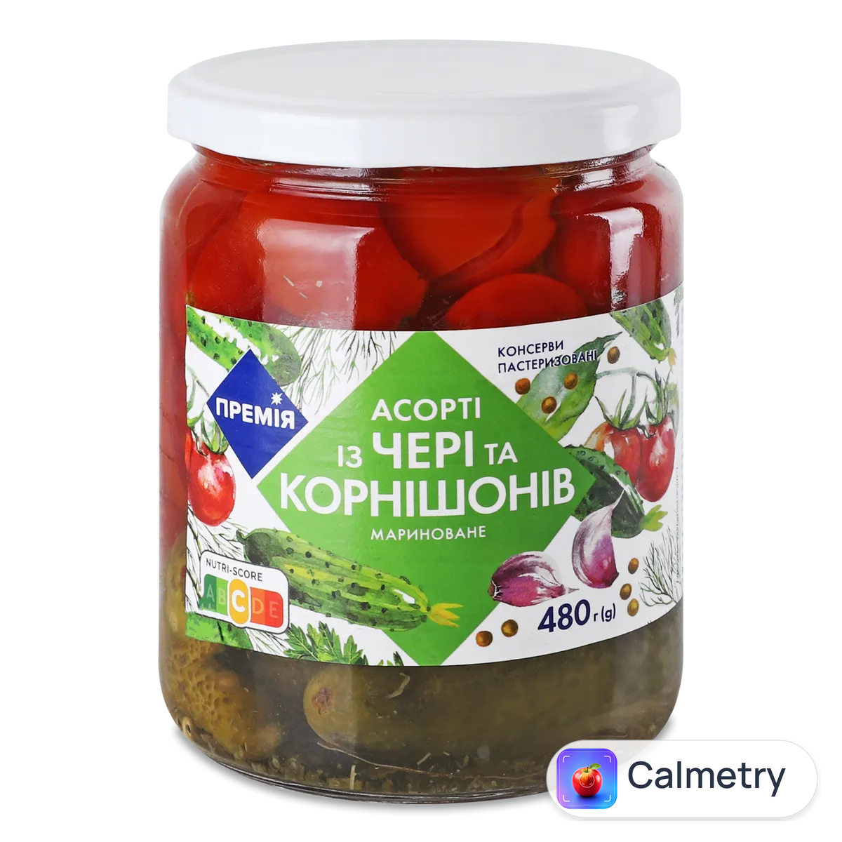 Асорті «Премія»® із корнішонів і чері мариноване 480г