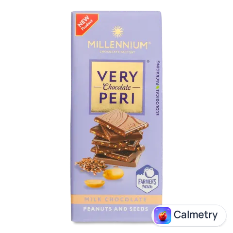 Шоколад молочний Millennium Very Peri з арахісом, льоном та чіа