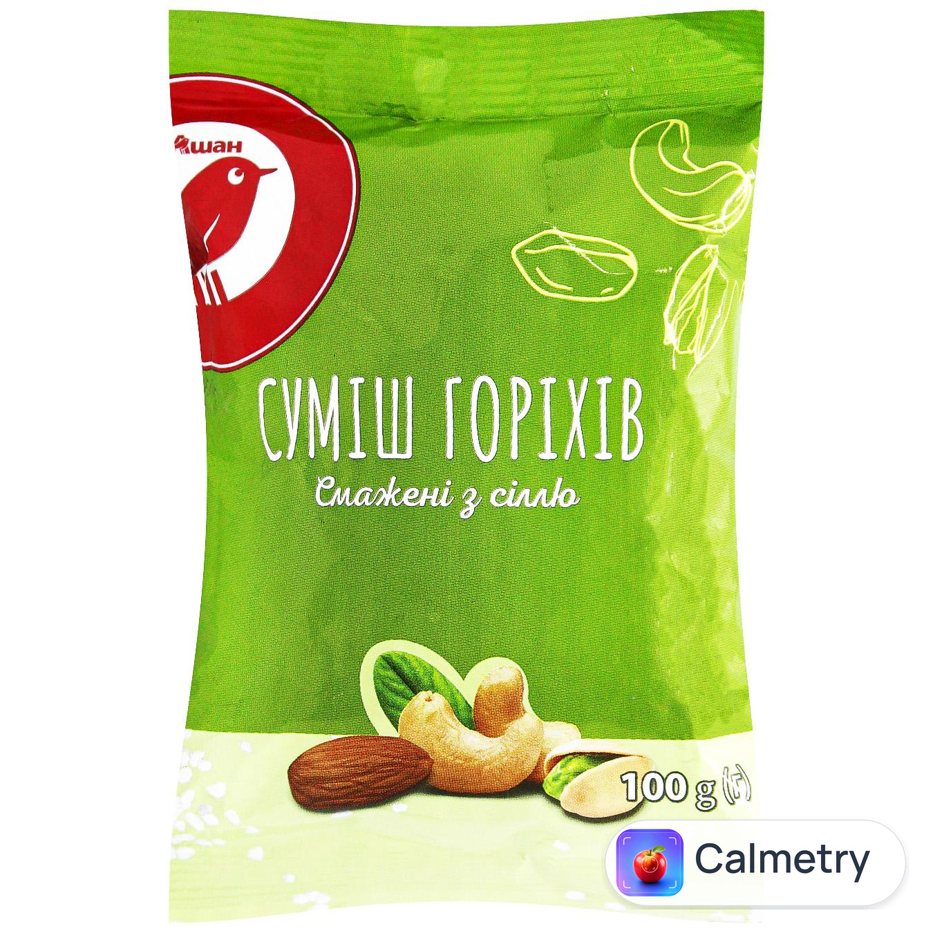 Суміш горіхів Auchan смажені з сіллю 100г