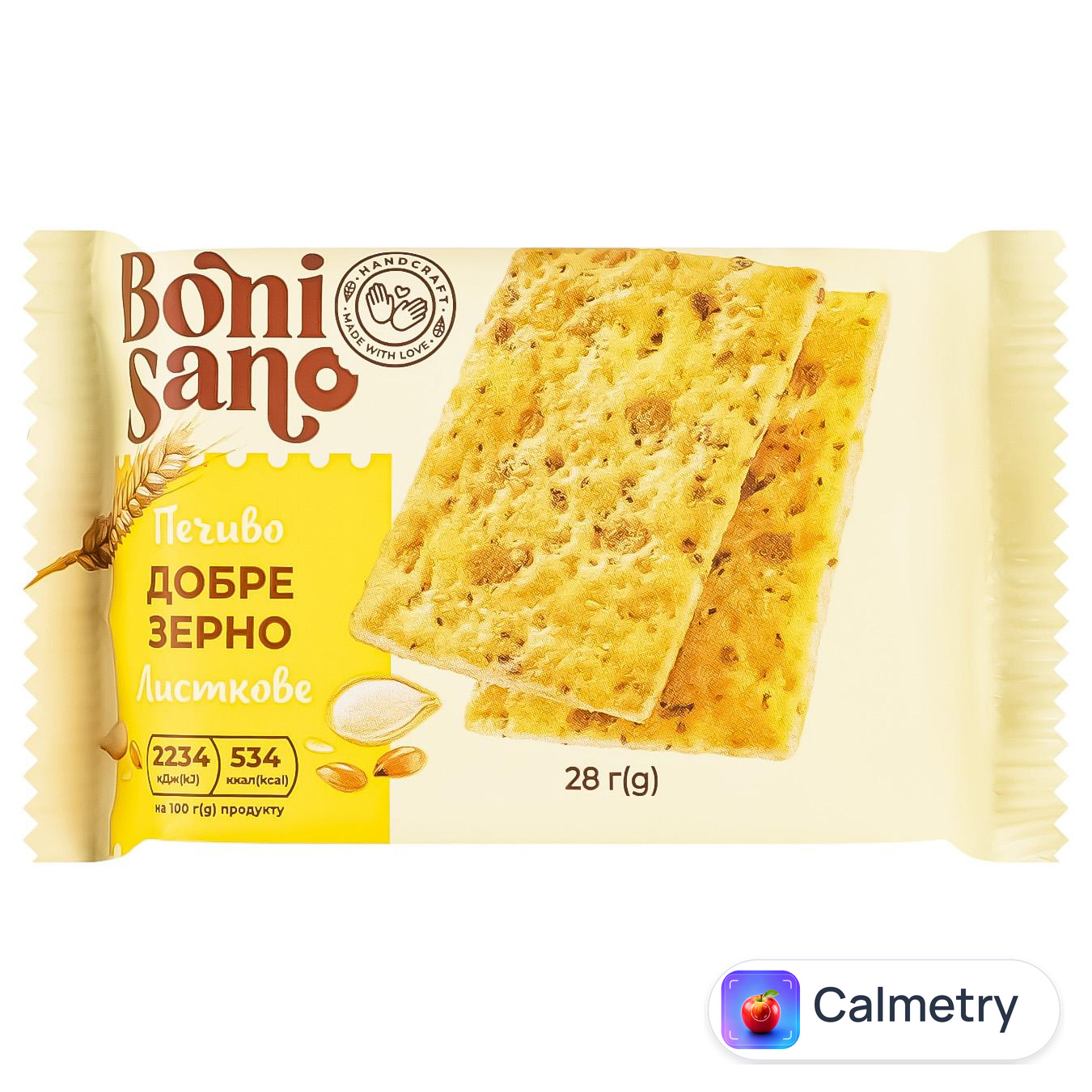 Печиво BoniSano Добре зерно листкове 28г