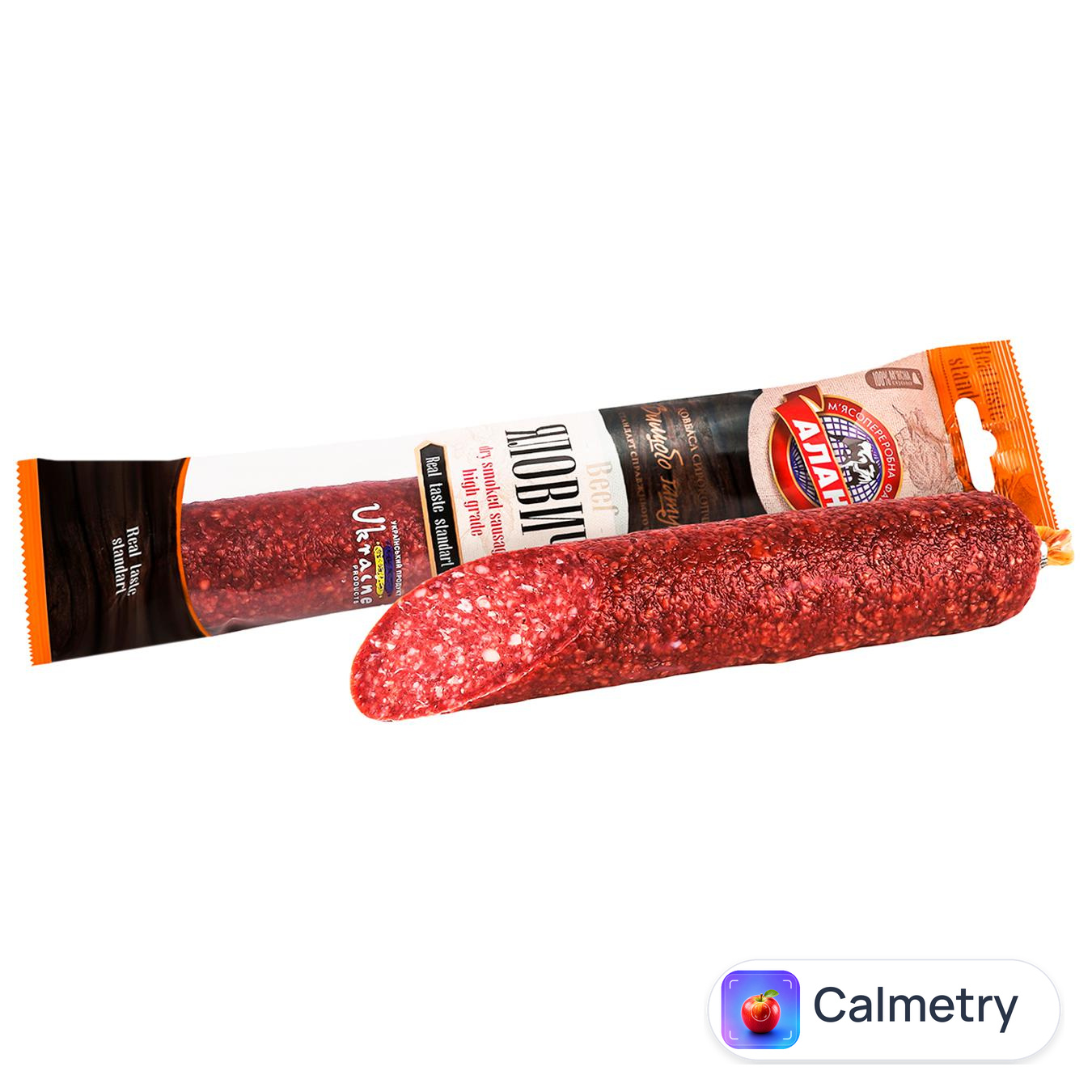 Ковбаса Алан Яловича сирокопчена вищий сорт 330г — фото продукту
