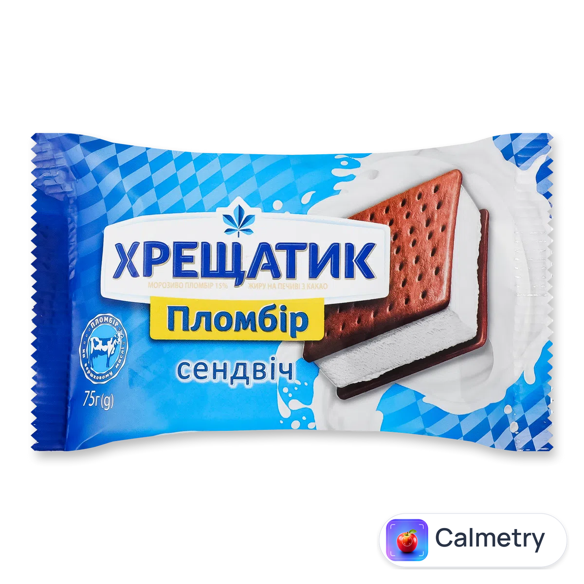 Морозиво «Хрещатик» пломбір на печиві з какао 75г