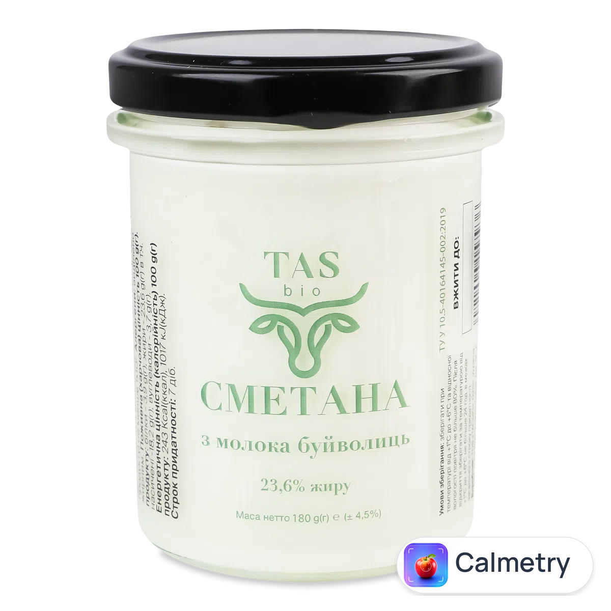 Сметана Лавка традицій TASbio з молока буйволиць 23.6% 180г
