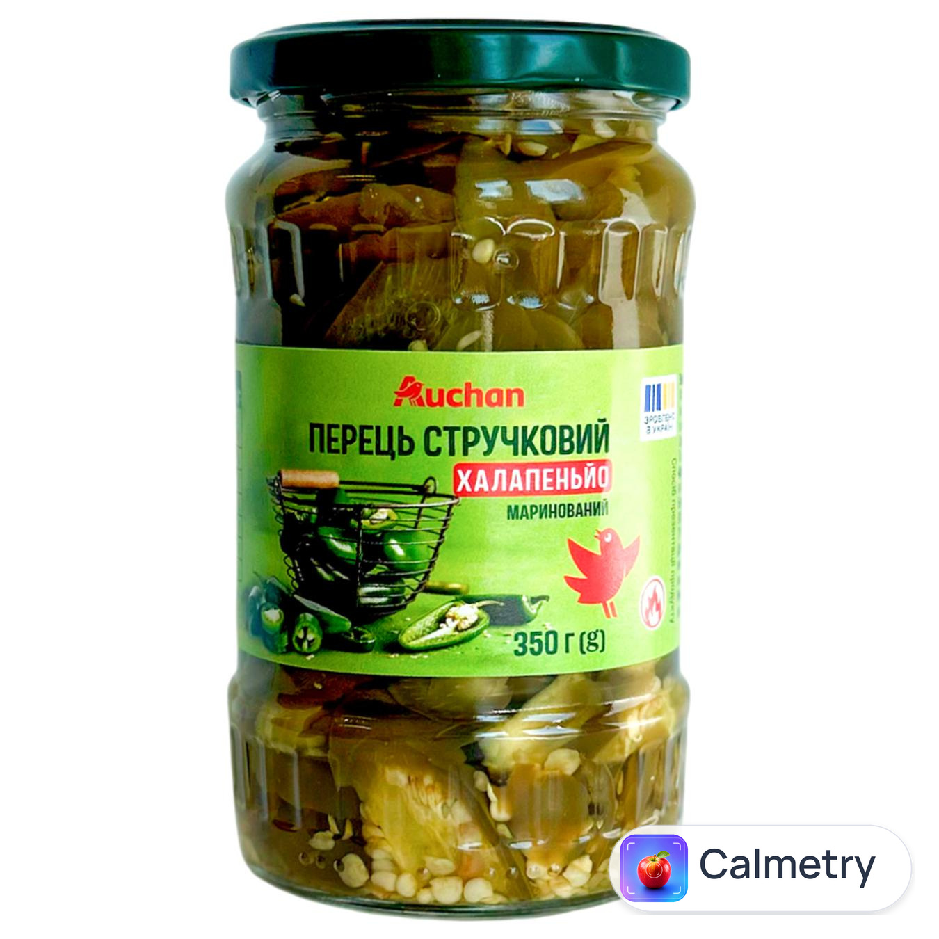 Перець стручковий халапеньйо Auchan різаний маринований 350г