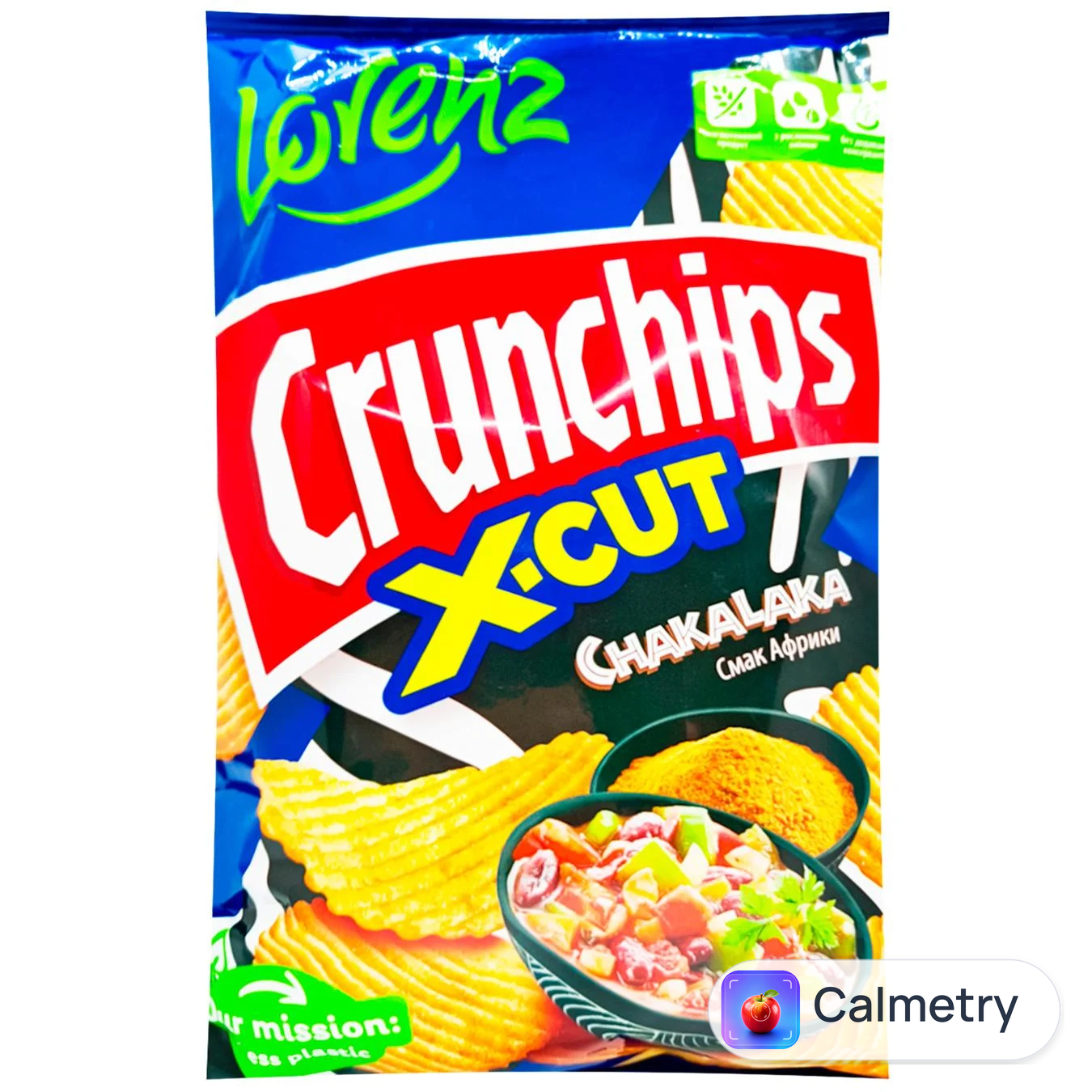 Чипси Lorenz Crunchips X-Cut Чакалака хвилясті 110г