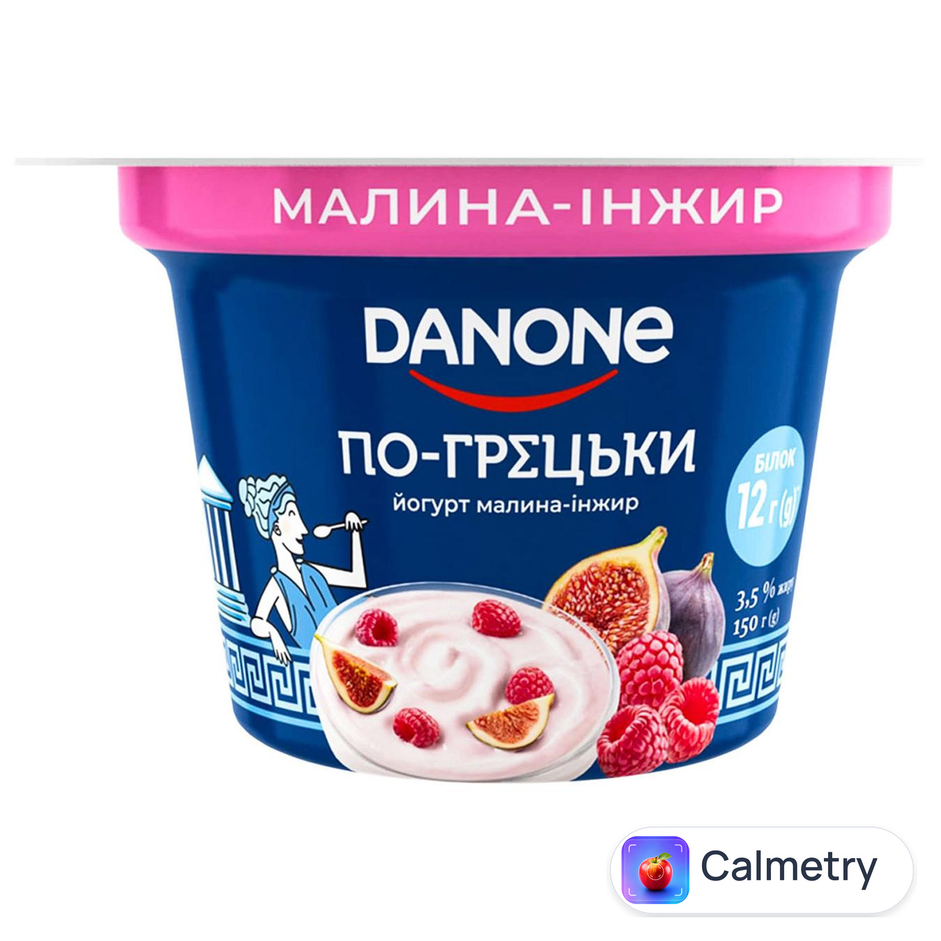 Йогурт Danone По-грецьки Малина-Інжир 3,5% 150г — фото продукту