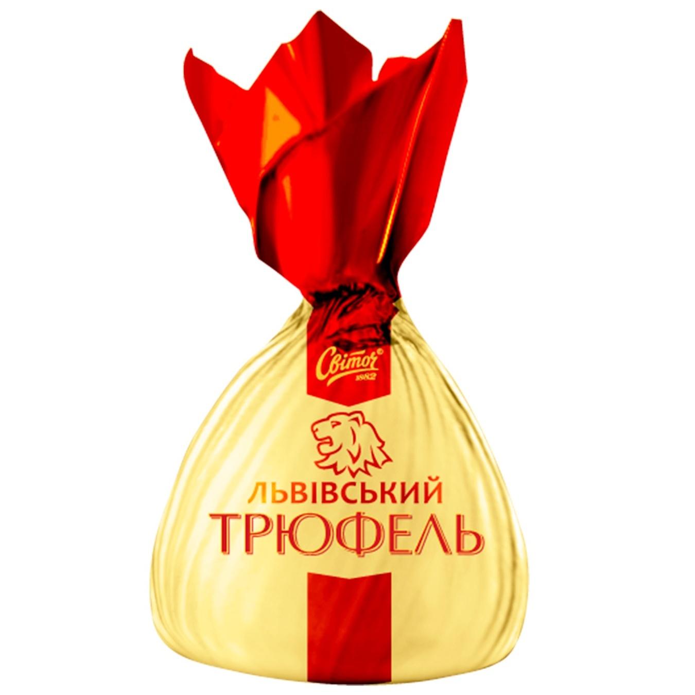 Цукерки СВІТОЧ® Львівський Трюфель з какао-начинкою та вафельною крихтою — фото продукту
