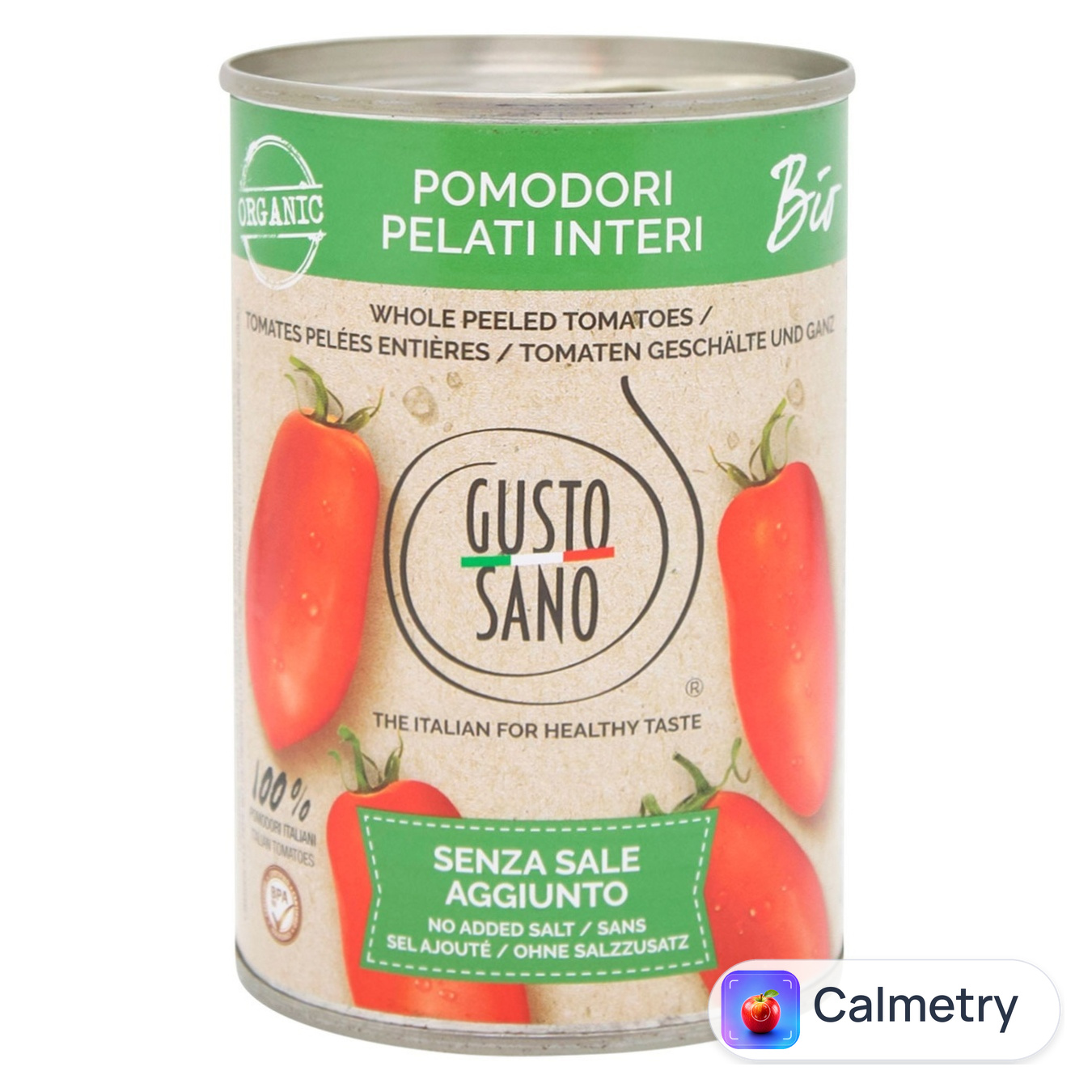 Помідори Gusto Sano очищені органічні 400г