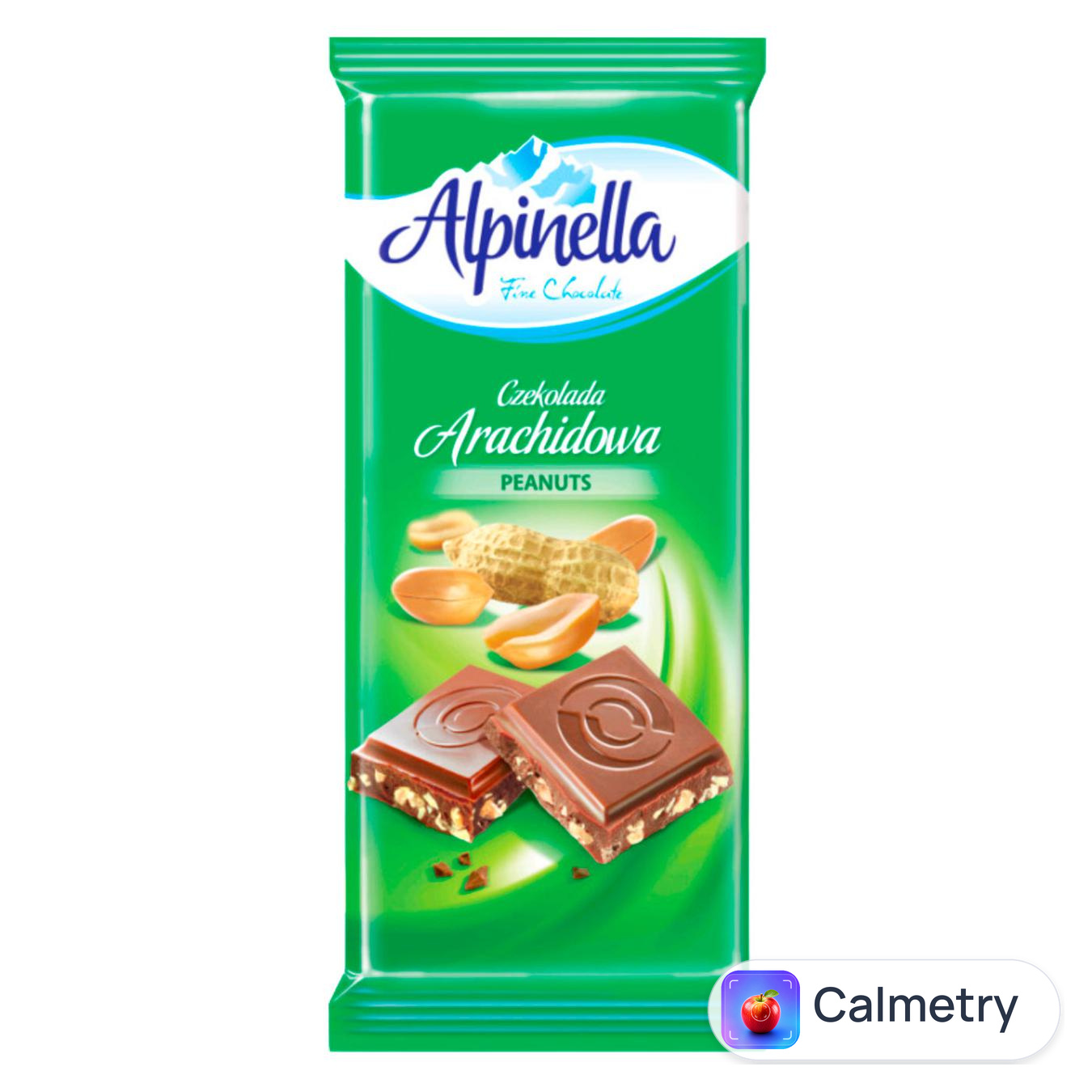 Шоколад молочний Alpinella з арахісом 90г — фото продукту