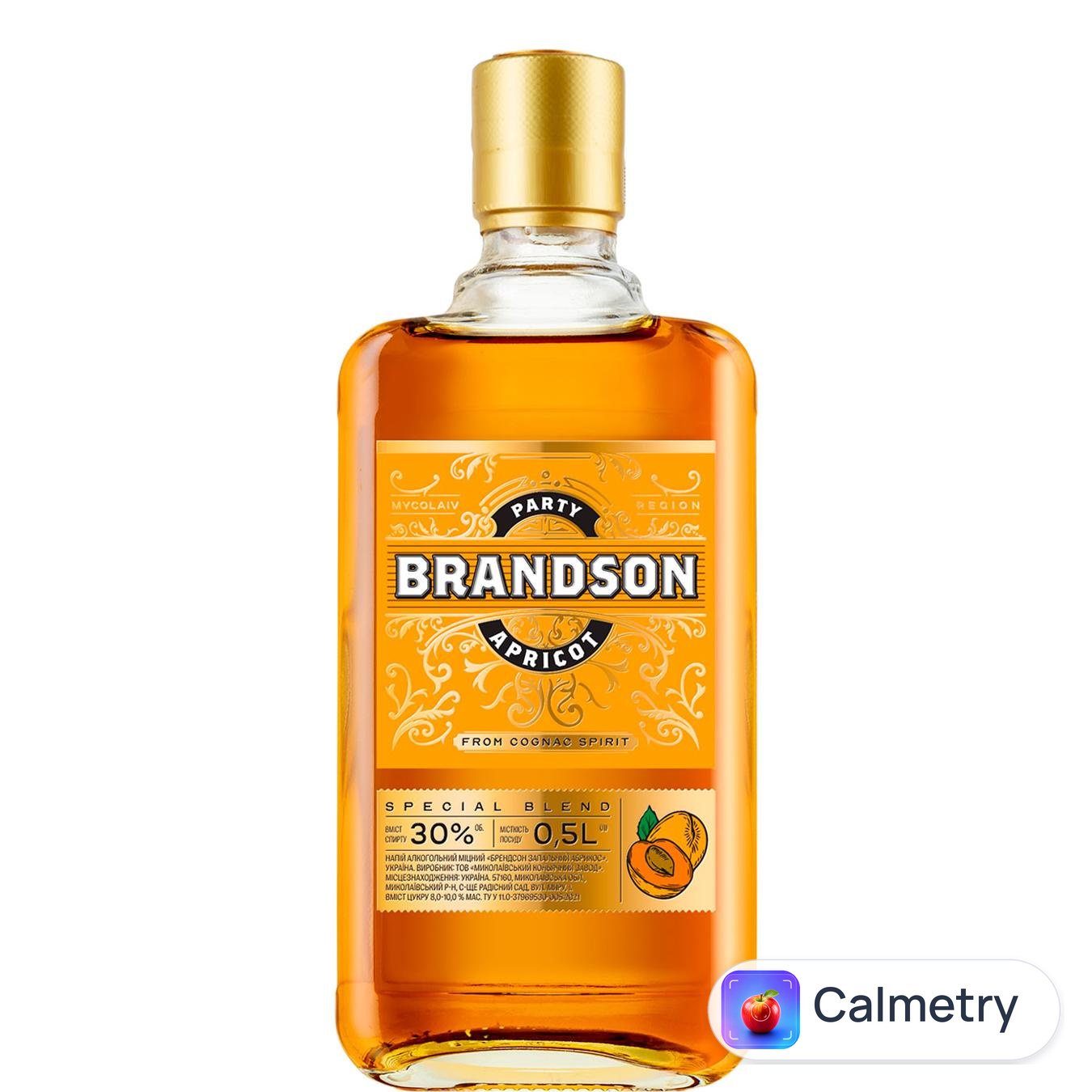 Бренді Brandson Запальний Абрикос 30% 0,5л