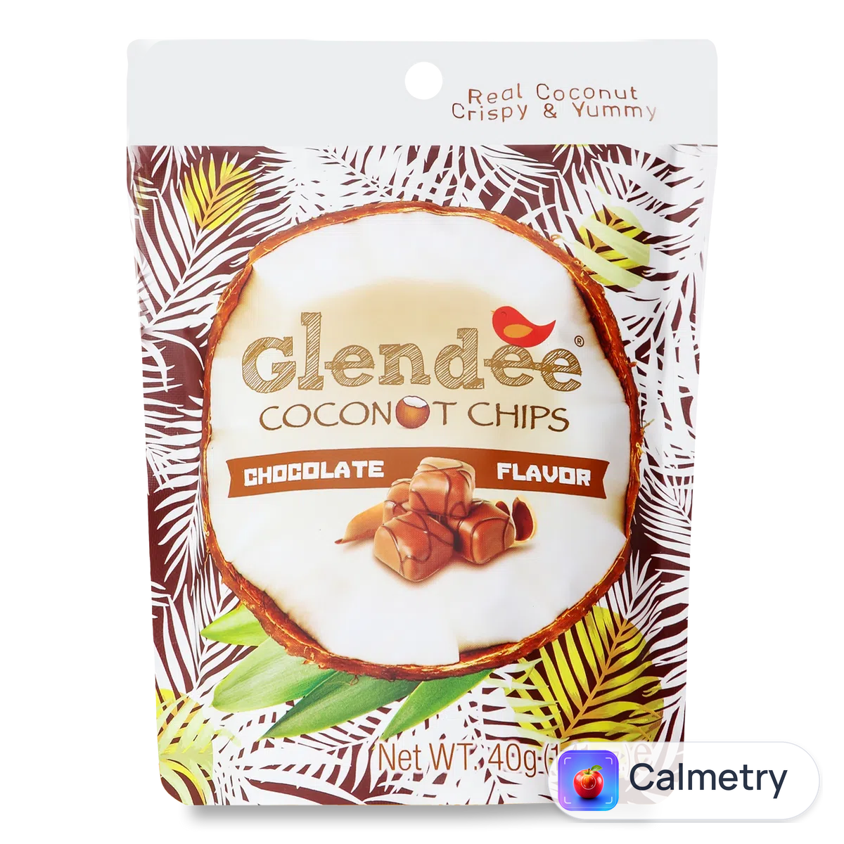 Чипси Glendee кокосові солодкі зі смаком шоколаду 40г