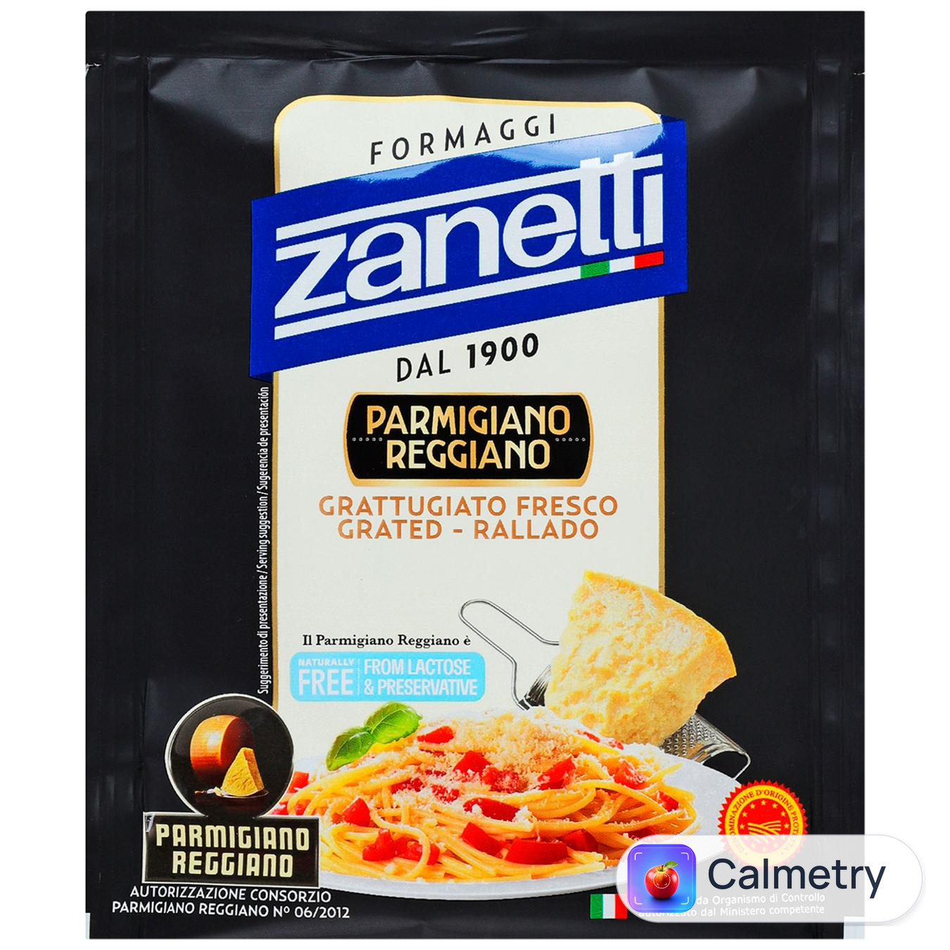 Сир Zanetti Парміджано Реджано DOP тертий 32% 40г — фото продукту