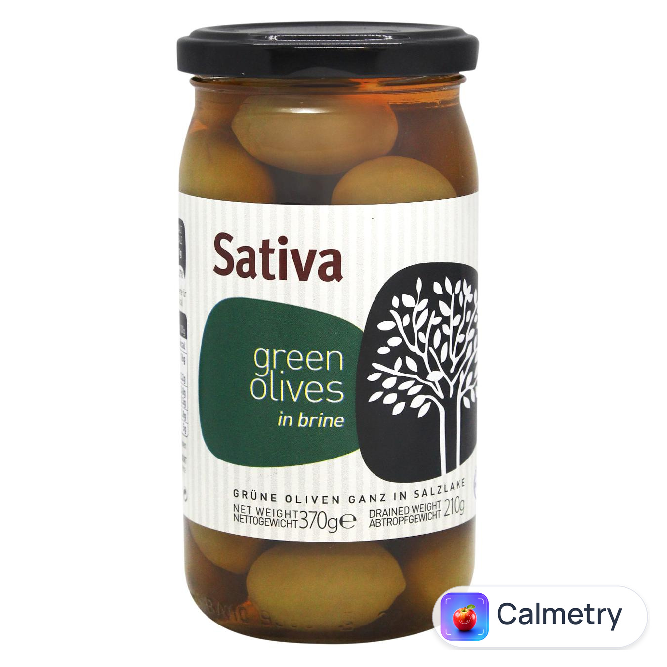Оливки Sativa зелені цілі 370г
