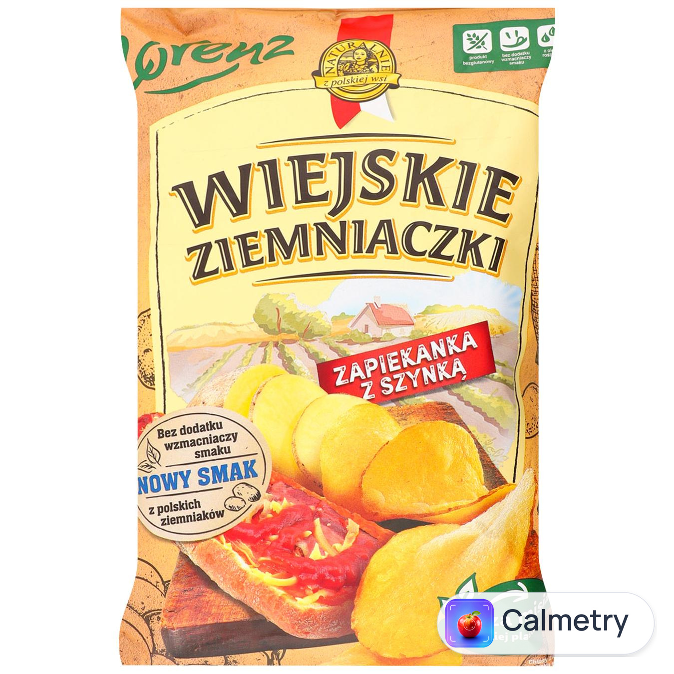 Чипси Wiejskie Ziemniaczki картопляні з смаком шинки та сиру 130г