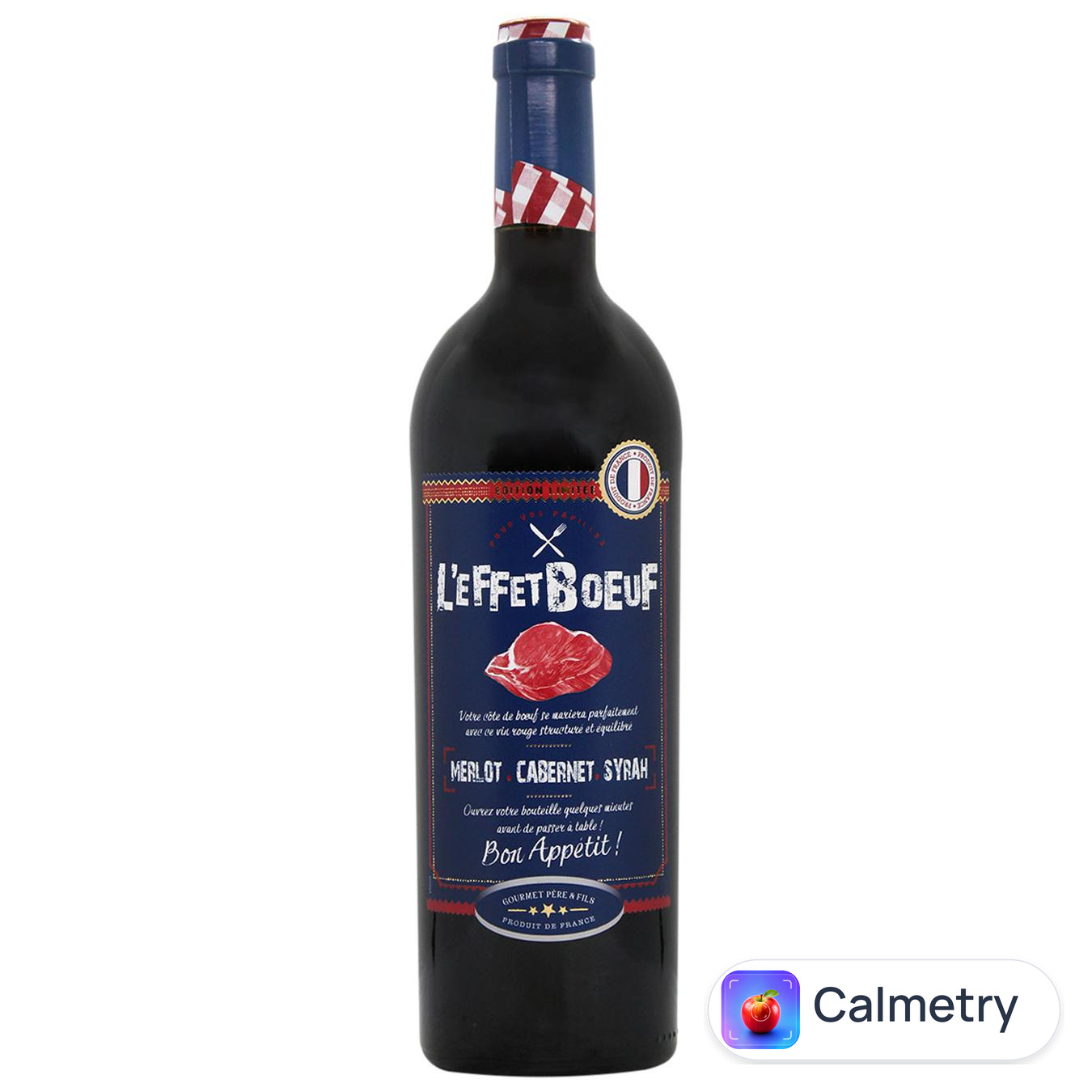 Вино L'eFFet Boeuf Merlot-Cabernet-Syrah напівсухе червоне 14% 0,75л