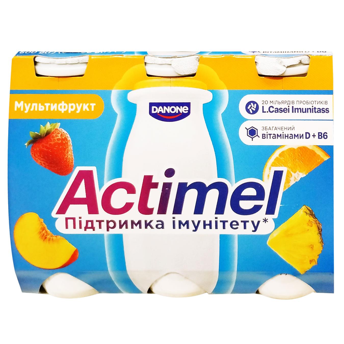 Продукт кисломолочний Actimel Мультифрукт 100г — фото продукту