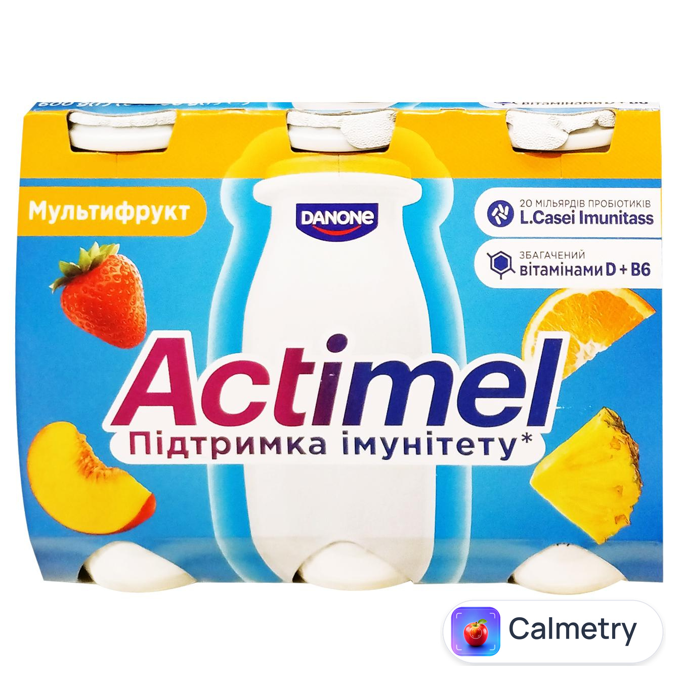 Продукт кисломолочний Actimel Мультифрукт 100г — фото продукту
