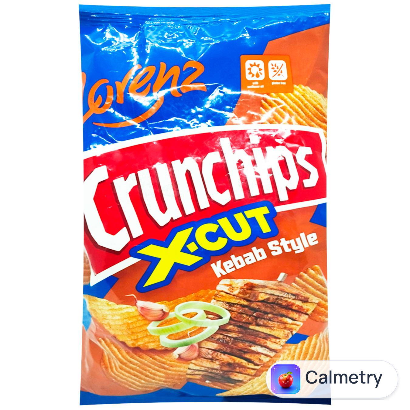 Чипси картопляні Lorenz Crunchips X-cut Кебаб та цибуля хвилясті 75г
