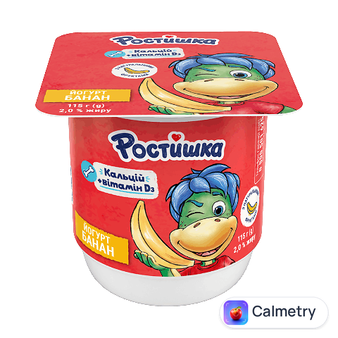 Йогурт Ростишка банан 2%, стакан, 115г